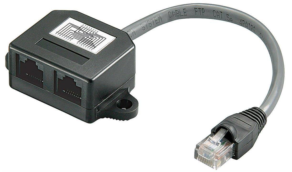 Kabelverteiler (Y-Adapter) RJ45-2xRJ45 M/F 8P