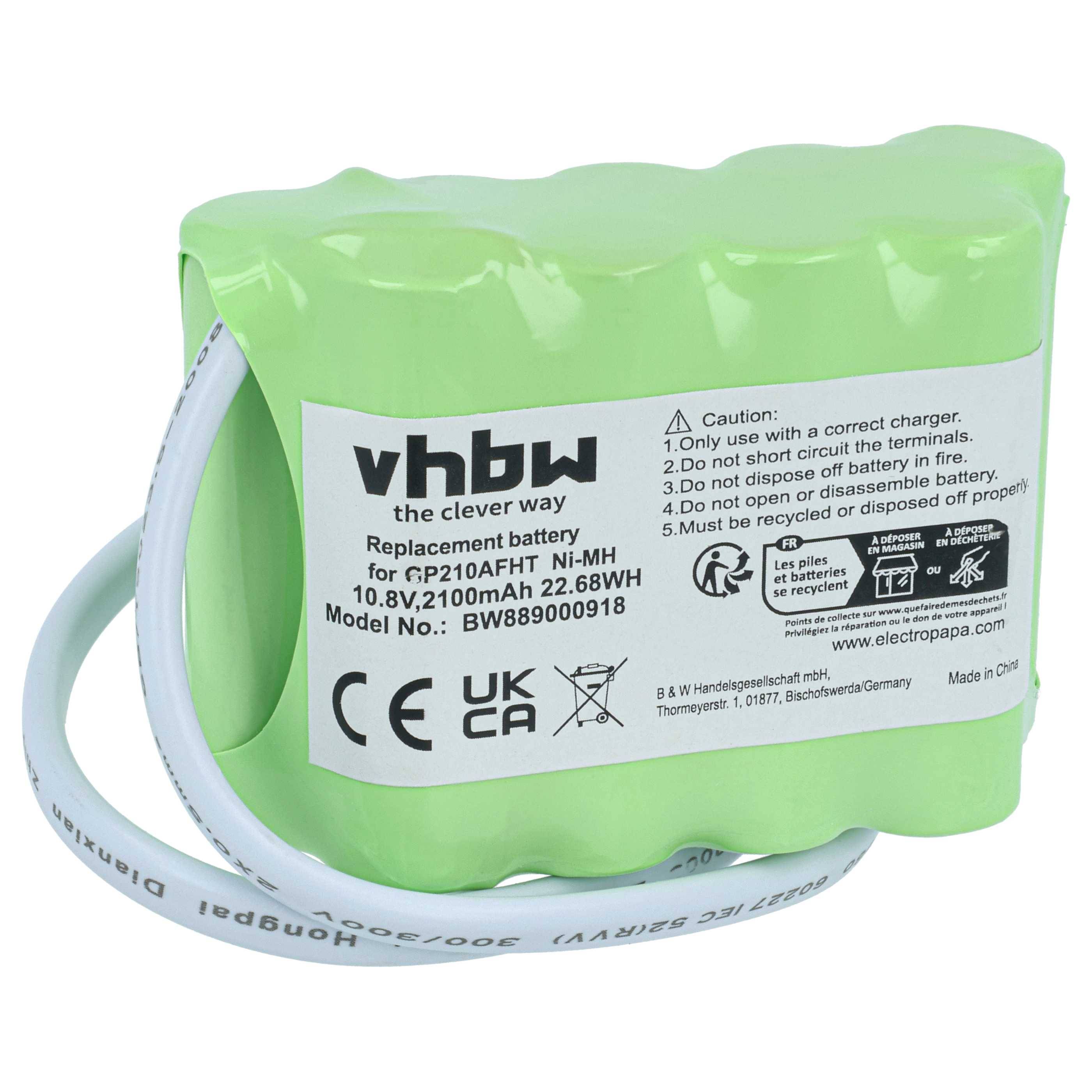vhbw Akku kompatibel mit Velux INTEGRA Solar Dachfensterrollladen und Rollladen, Solarfenster (2100 mAh, 10,8 V, NiMH, mit Kabel)