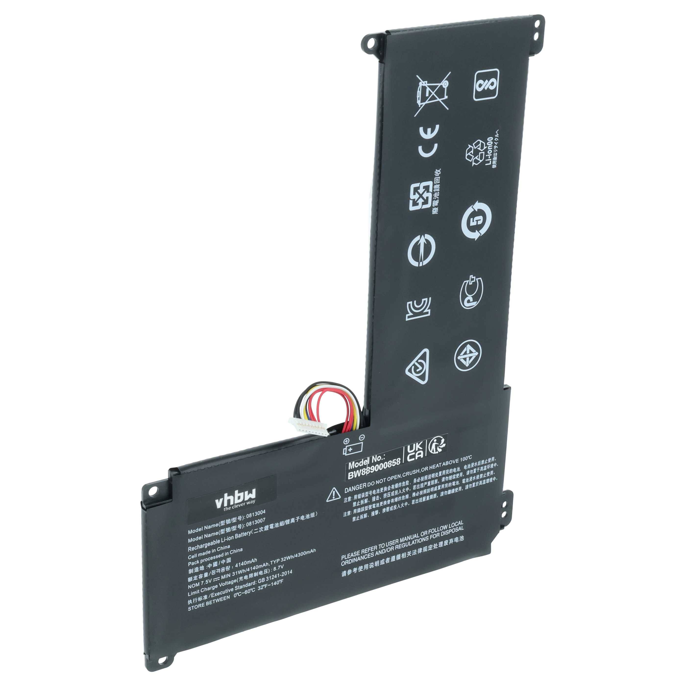 vhbw Akku kompatibel mit Lenovo IdeaPad 110S-11IBR (80WG000UMH), 110S-11IBR, 110S-11IBR (80WG) Notebook (4100 mAh, 7,6 V, Li-Polymer)