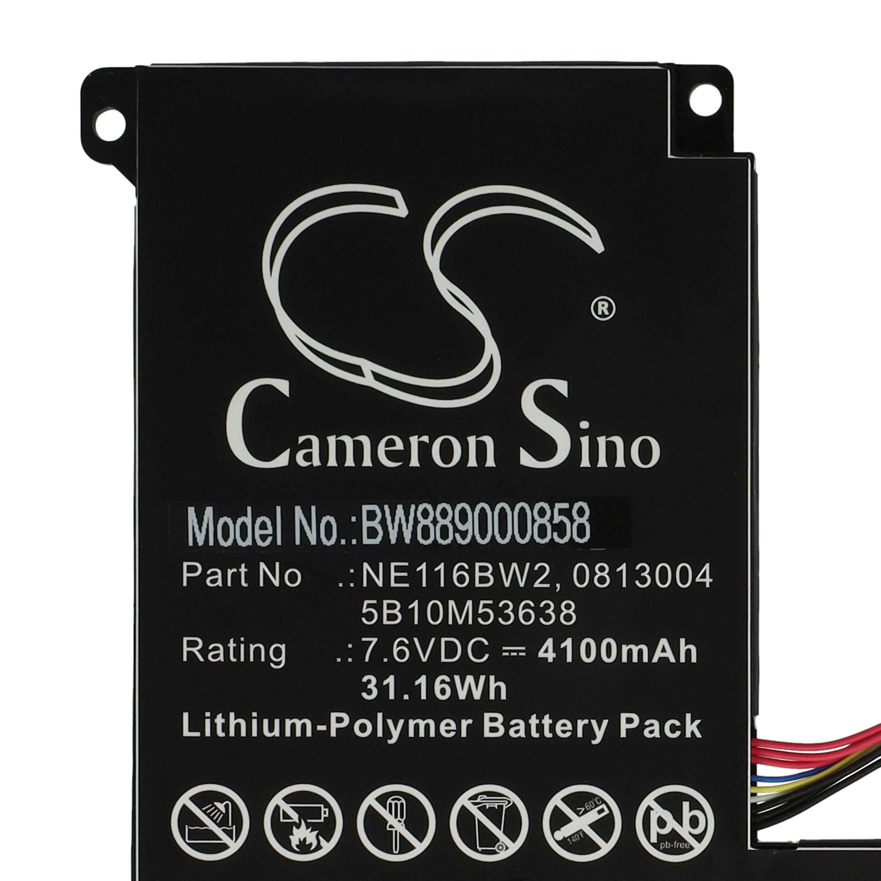 vhbw Akku kompatibel mit Lenovo IdeaPad 110S-11IBR (80WG00CBGE), 120S-11IAP, 120S-11IAP (81A4) Notebook (4100 mAh, 7,6 V, Li-Polymer)