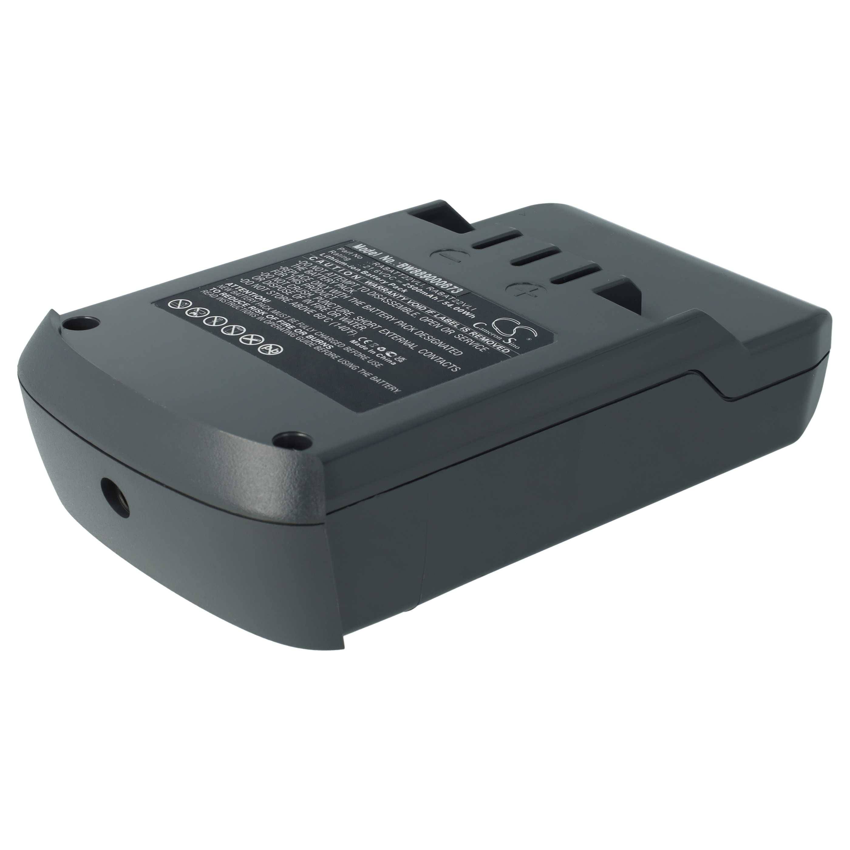 vhbw Akku kompatibel mit Hoover Rhapsody DS22RCG001, RA22AFG 011, RA22AFG011, RA22AFPR011, RA22ALG011 Staubsauger (2500 mAh, 21,6 V, Li-Ion)