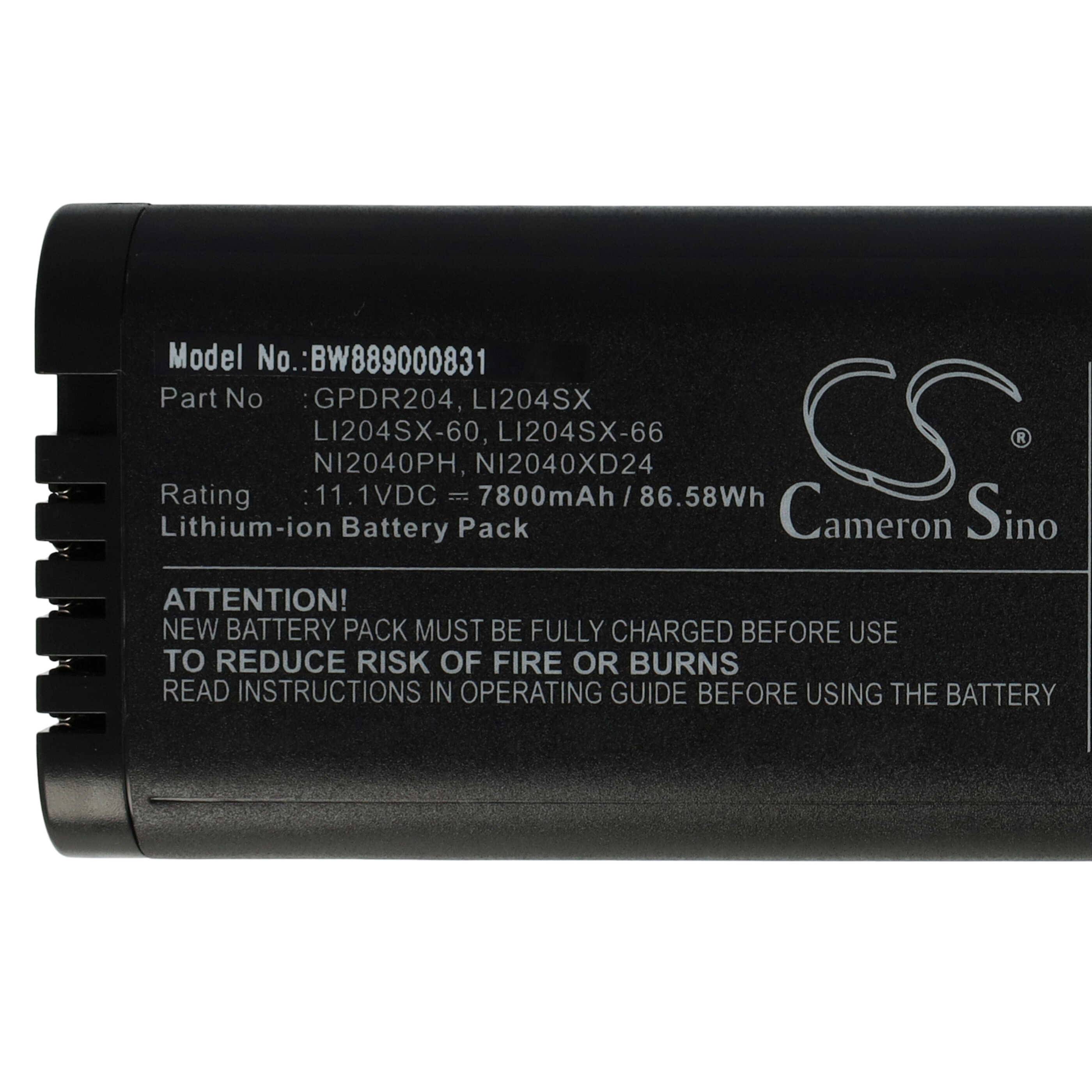 vhbw Akku kompatibel mit Anritsu MT821xE, S331E, MS2726C, MS272xB, MT8213E, MS272xC, MT8212E Messgerät (7800 mAh, 11,1 V, Li-Ion)