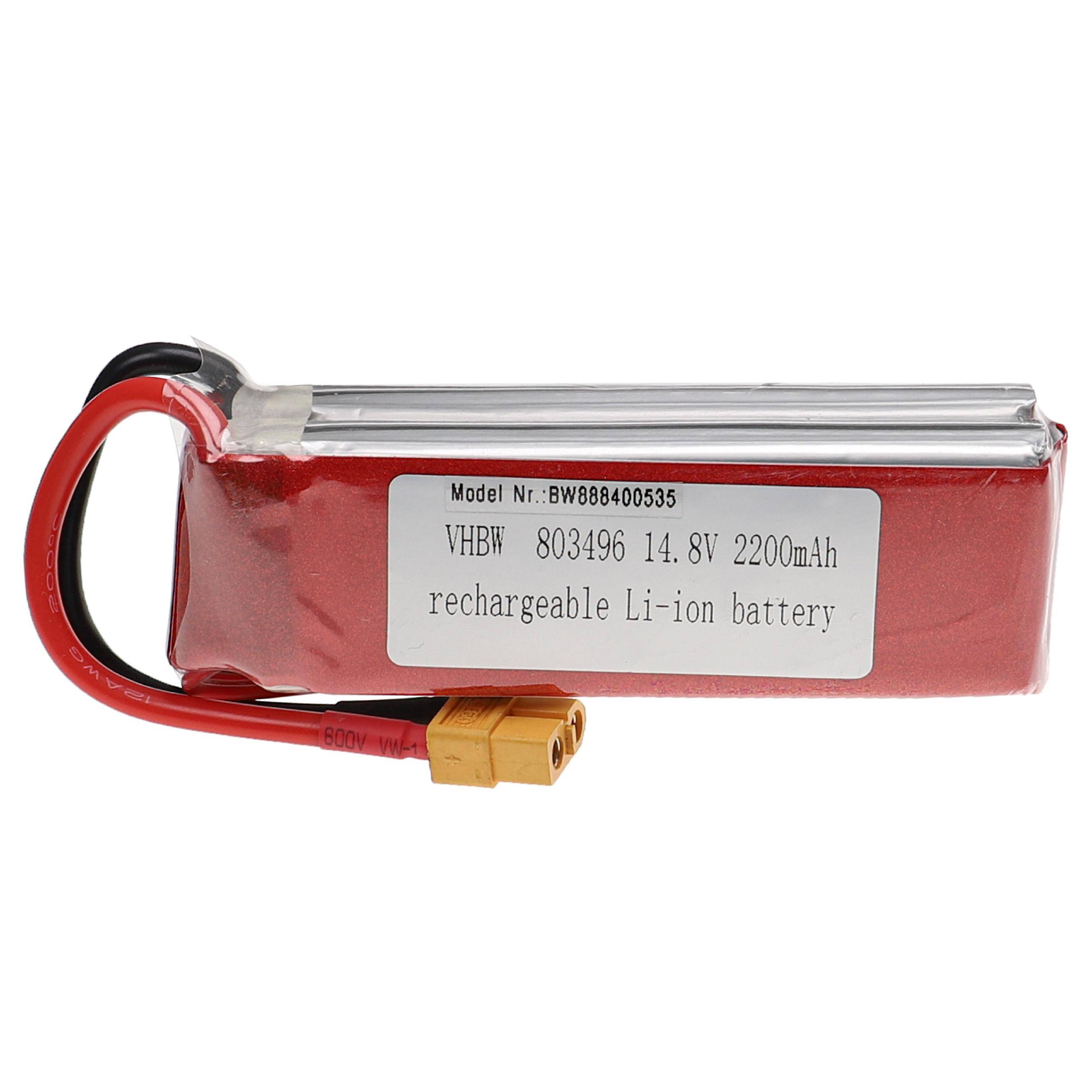 Rote wiederaufladbare Li-Ionen-Batterie mit der Bezeichnung „14,8V 2200mAh
