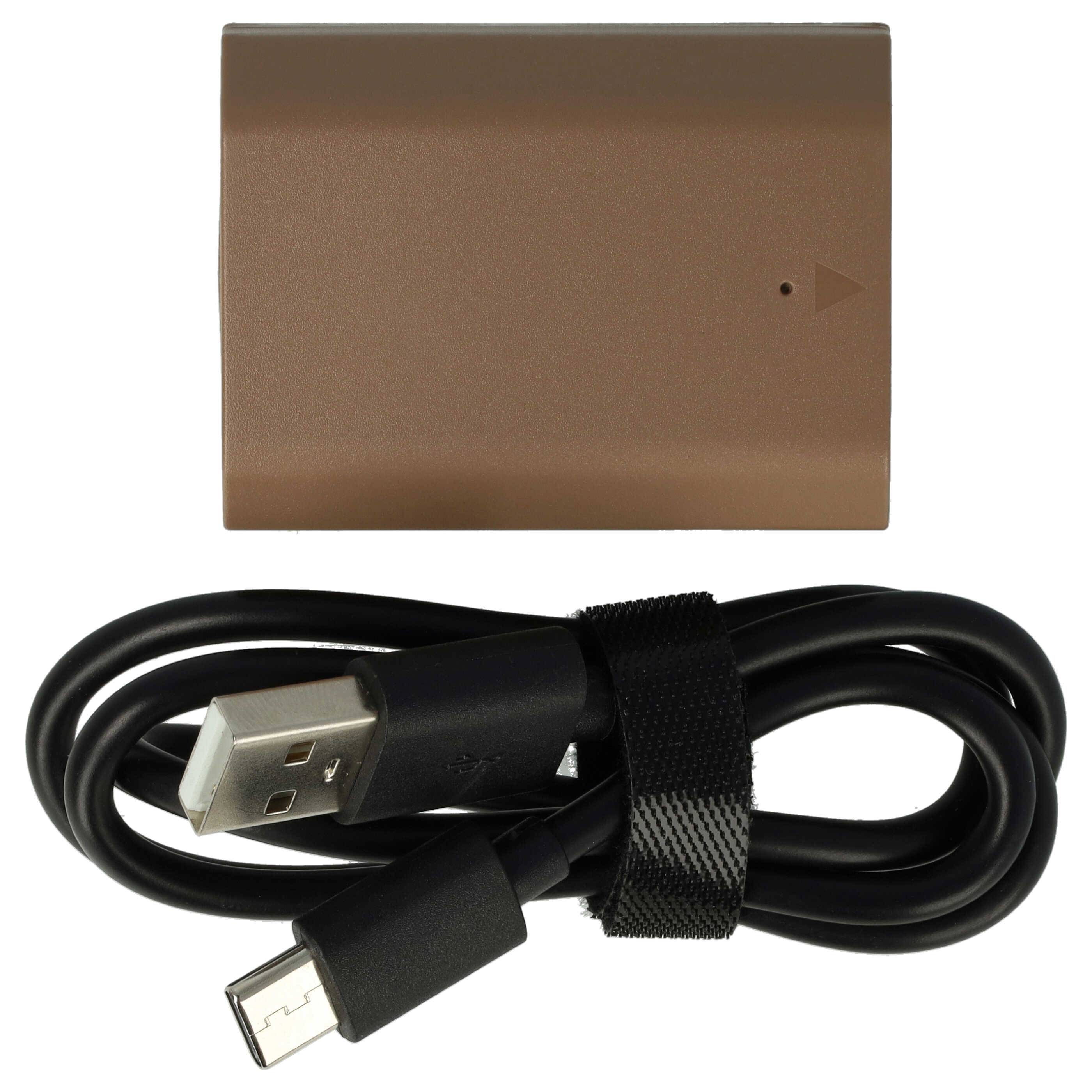 EXTENSILO 2x Akku kompatibel mit Sony Alpha A6600, 9 II, A6700, 9R, 9S, A7C R, 8S III Kamera (2400 mAh, 7,2 V, Li-Ion), USB-C Buchse