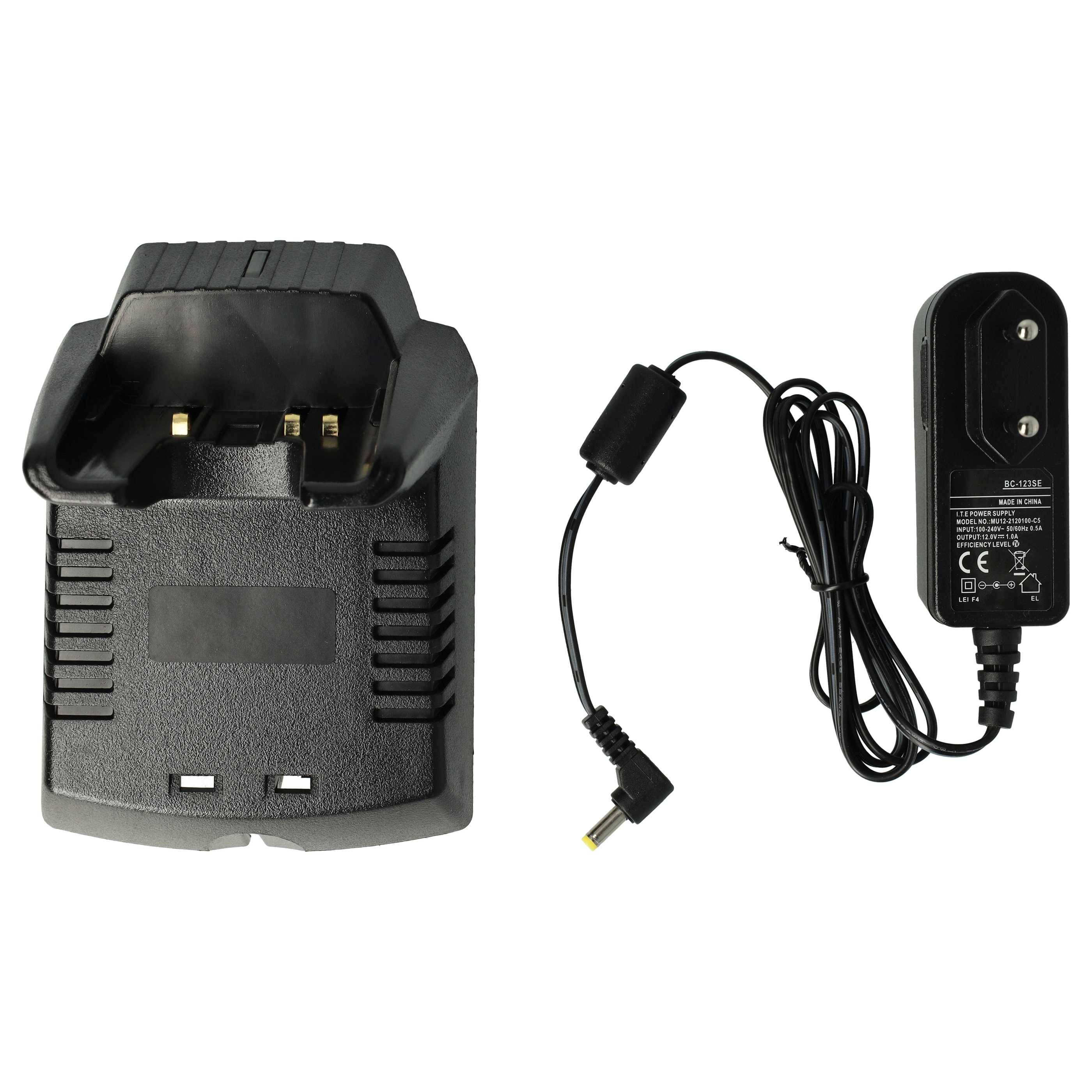 vhbw Ladegerät kompatibel mit Yaesu FT-270E, FT-250R, FT-277R, FT-270R Funkgerät-Akkus - Ladestation + Netzteil, 7,2 V, 0,4 A