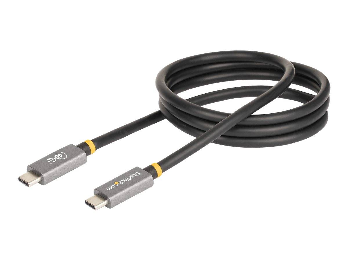StarTech.com 3ft (1m) USB4 Cable, USB-IF Certified USB-C Cable, 40 Gbps, USB Type-C Data Transfer Cable, 100W Power Deli