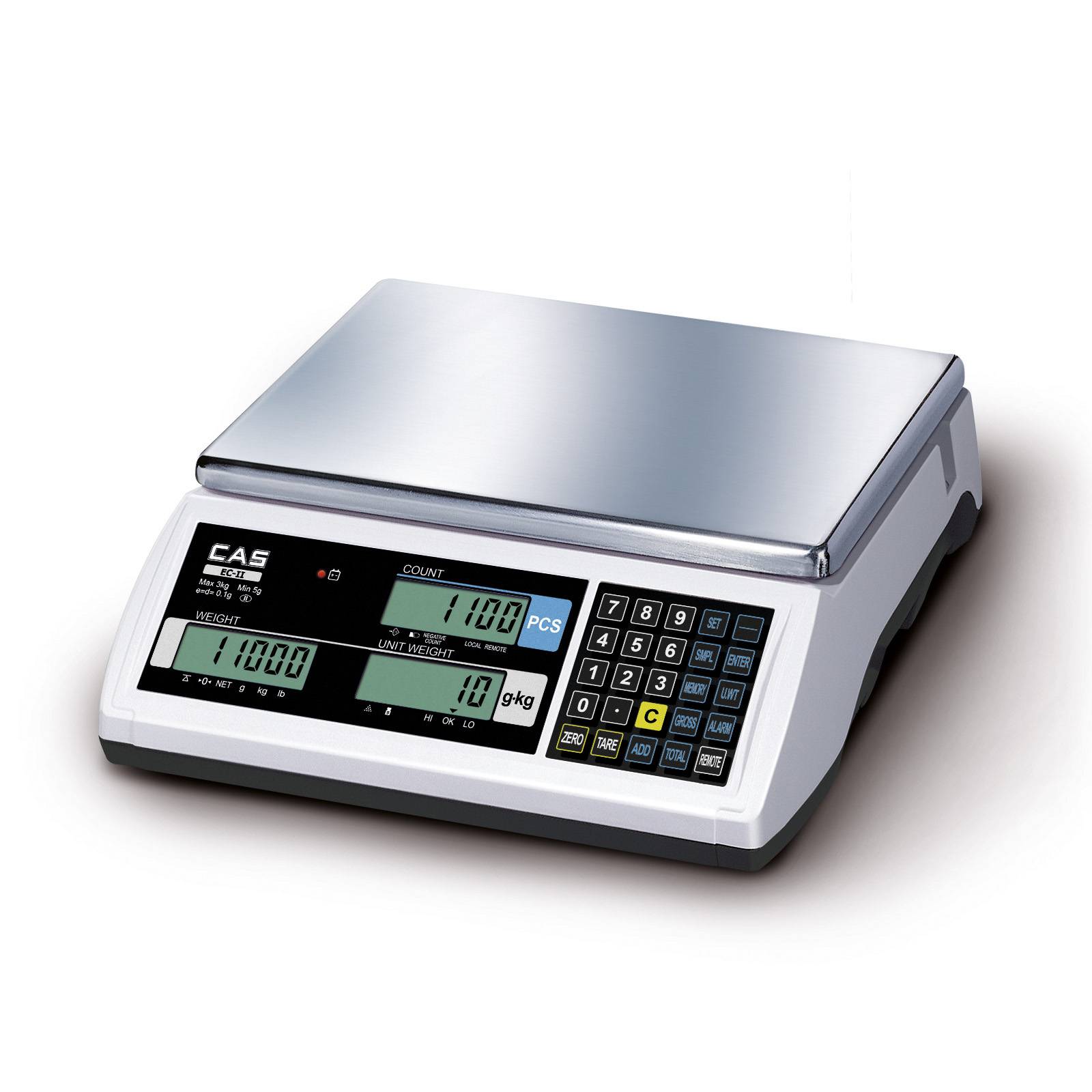 CAS EC2-30, mobile Inventurwaage - Zählwaage bis 30 kg, Ablesbarkeit 1g