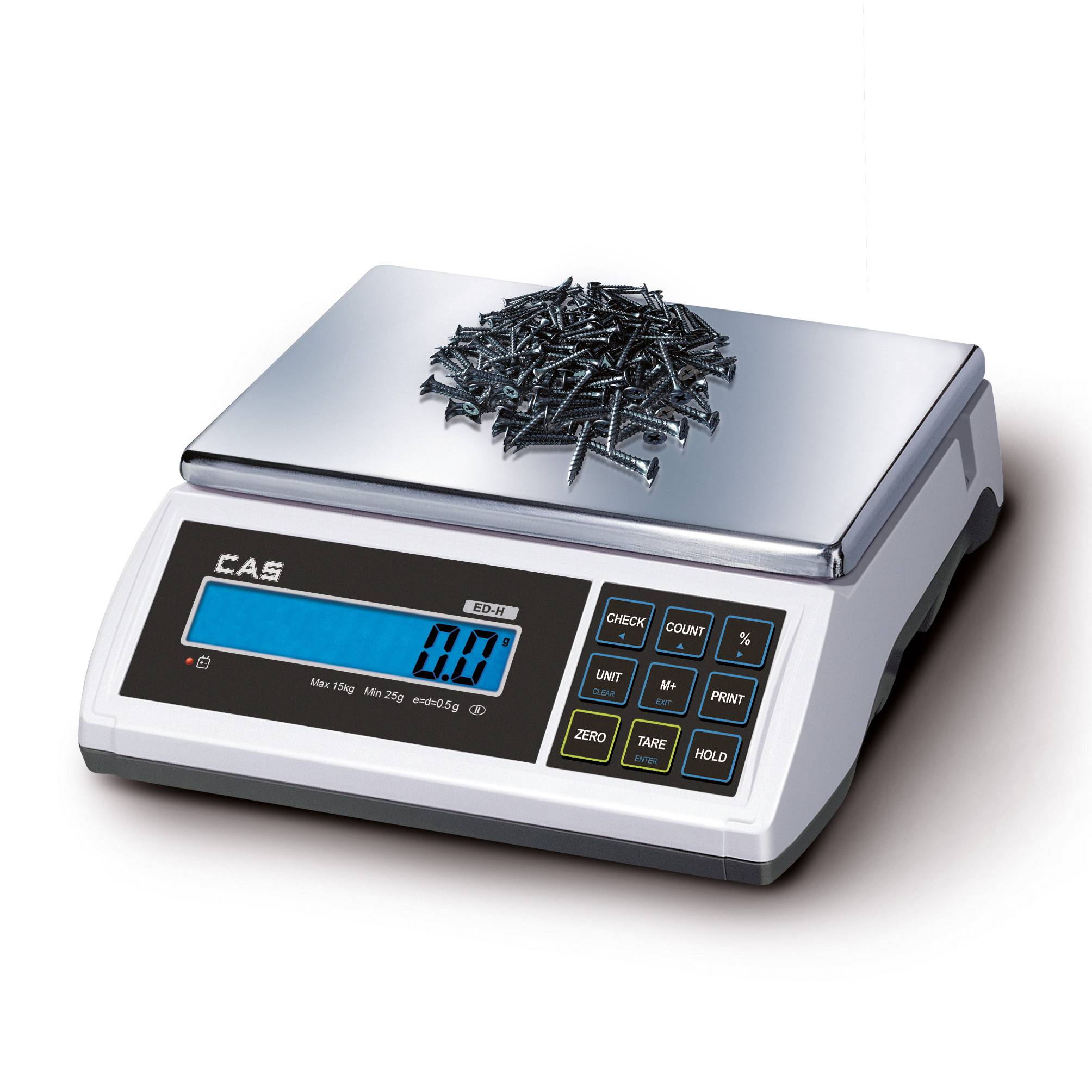 CAS EDH, Zählwaage, Inventurwaage, großer Speicher, Wägebereich max. 30 kg, Ablesbarkeit 1 g