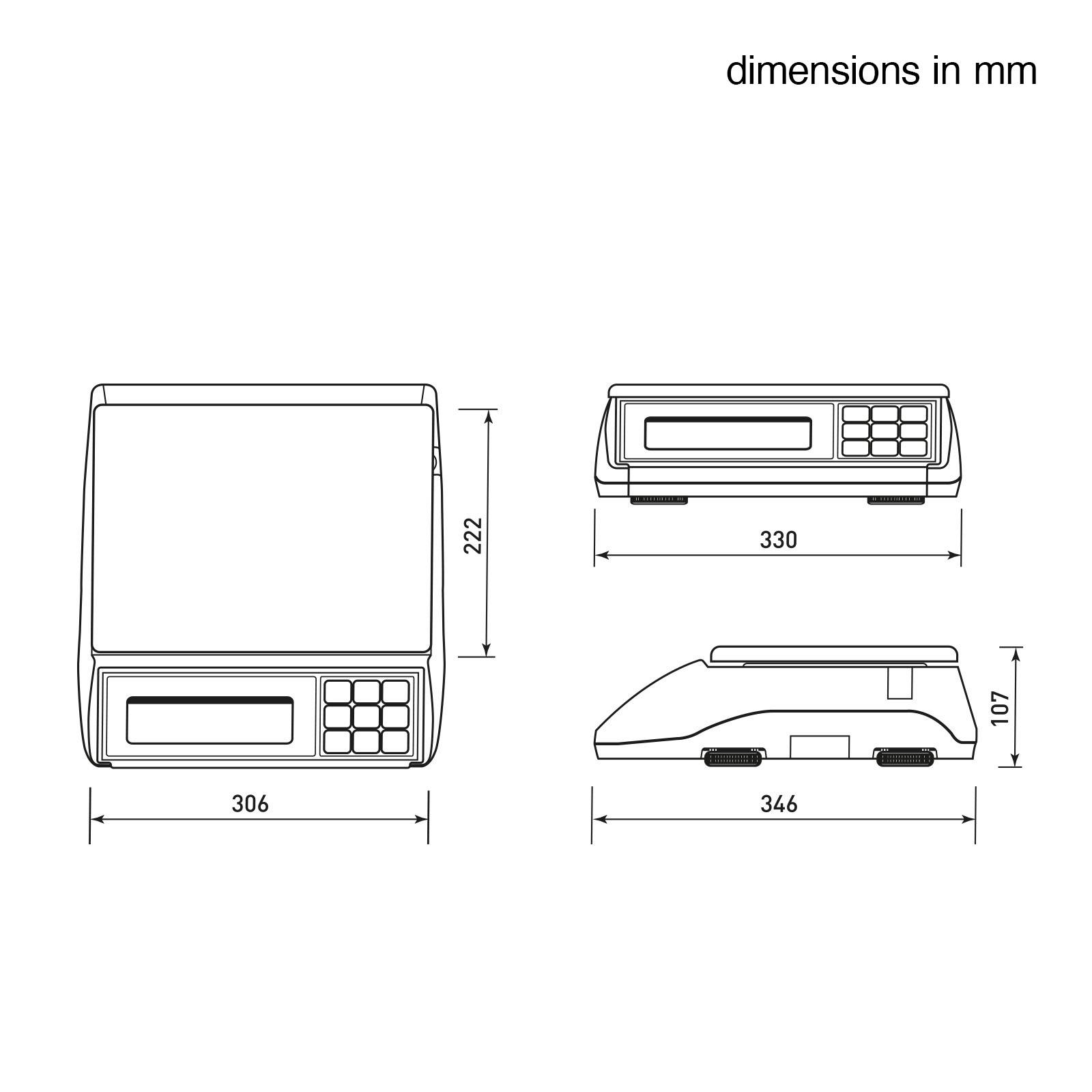 CAS EDH, Zählwaage, Inventurwaage, großer Speicher, Wägebereich max. 15 kg, Ablesbarkeit 0,5 g