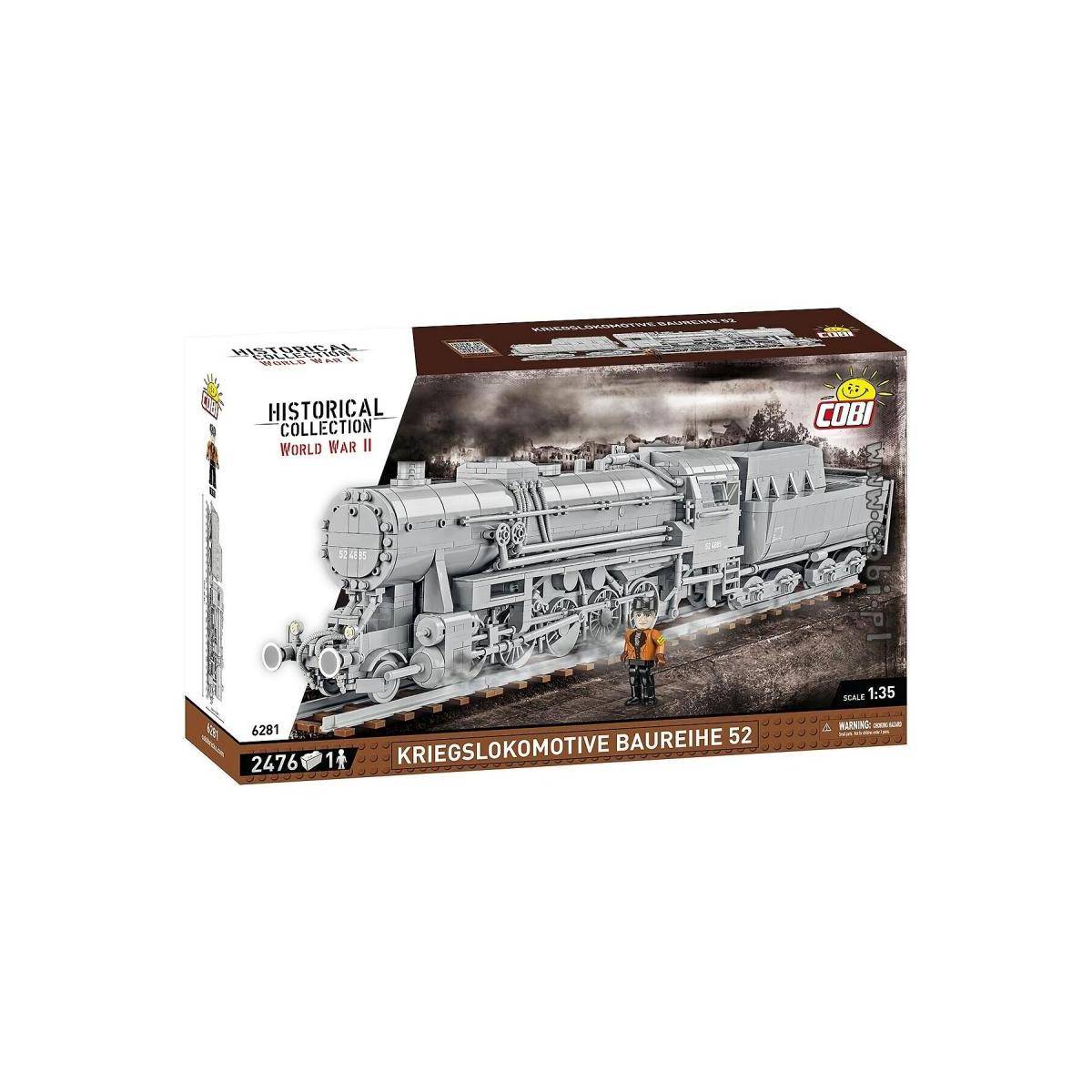 COBI-6281 - TRAINS /6281/ KRIEGSLOKOMOTIVE BAUREIHE 52, 2476 Teile, ab 10 Jahren