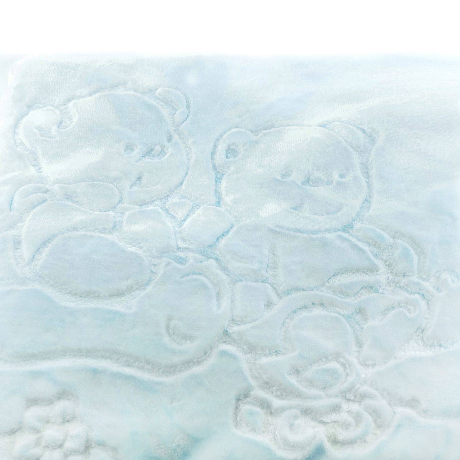 LuckyBaby Kuscheldecke 140 x 110 cm große und weiche Babydecke aus 100% Polyester Hellblau