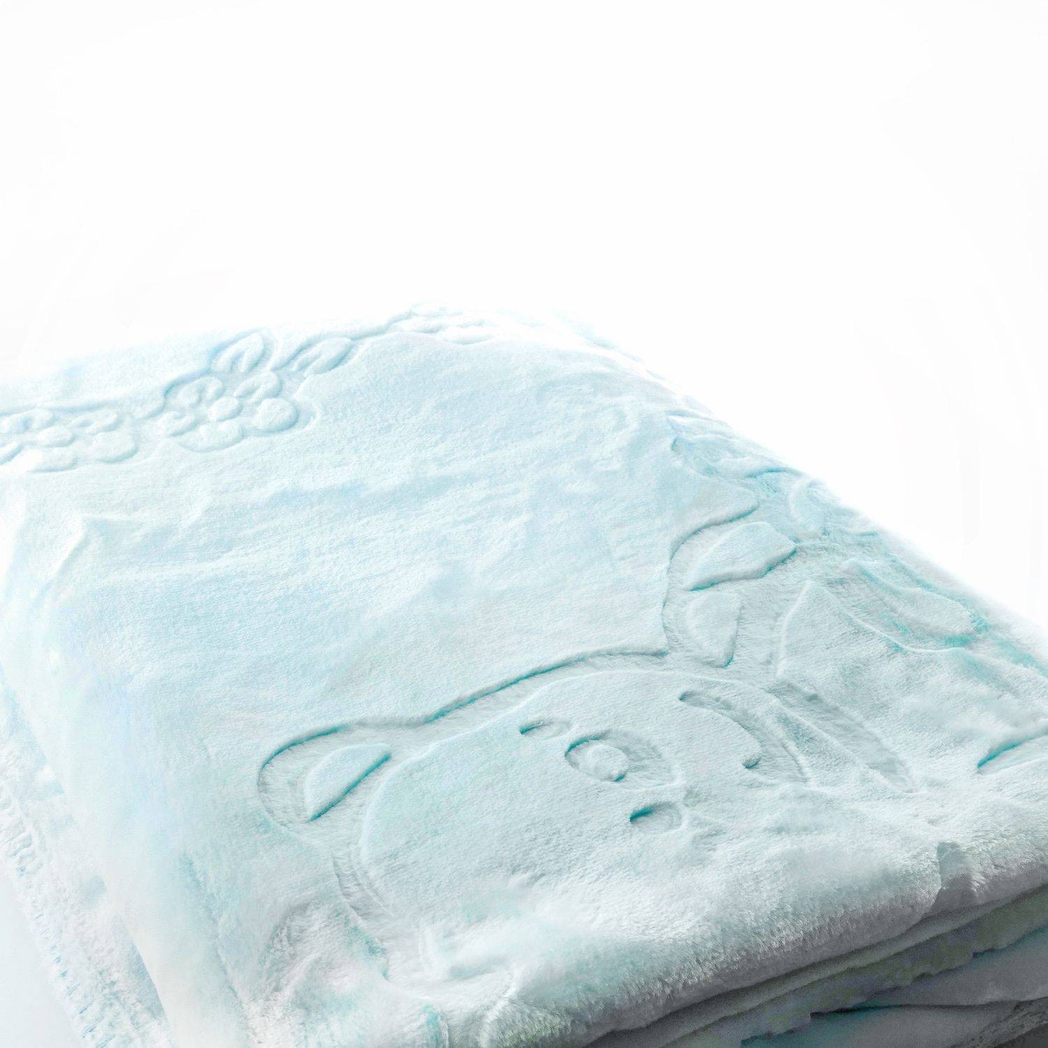 LuckyBaby Kuscheldecke 140 x 110 cm große und weiche Babydecke aus 100% Polyester Hellblau