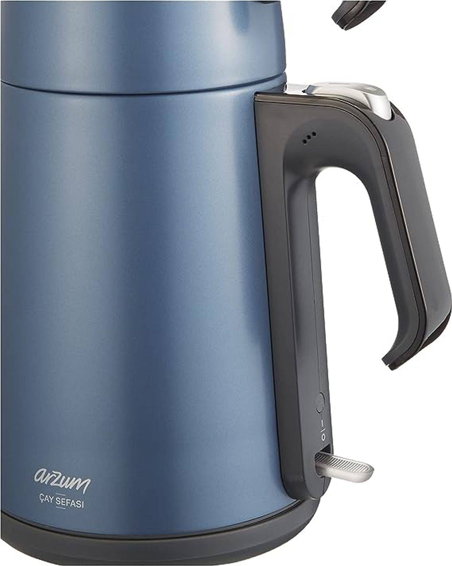Arzum AR3080-O Cay Sefasi Teebereiter Teemaschine 1650W Wasserkocher Edelstahl Hellblau