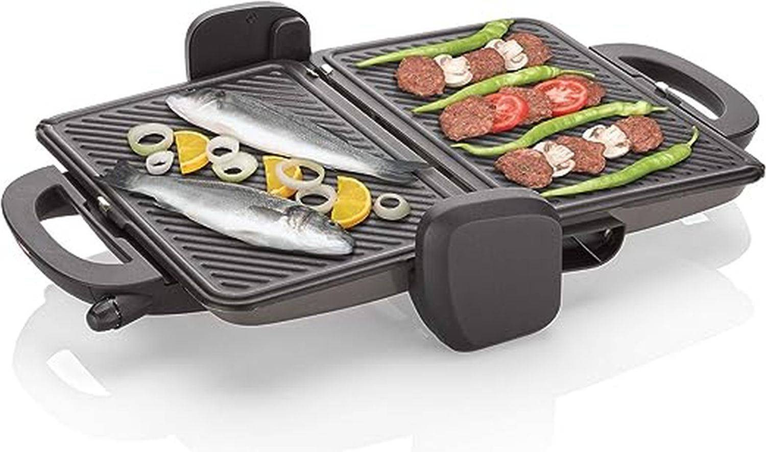 Arzum Mistost 1800 Watt Grill und Sandwichmaker, Platz für 4 Scheiben Toast Schwarz