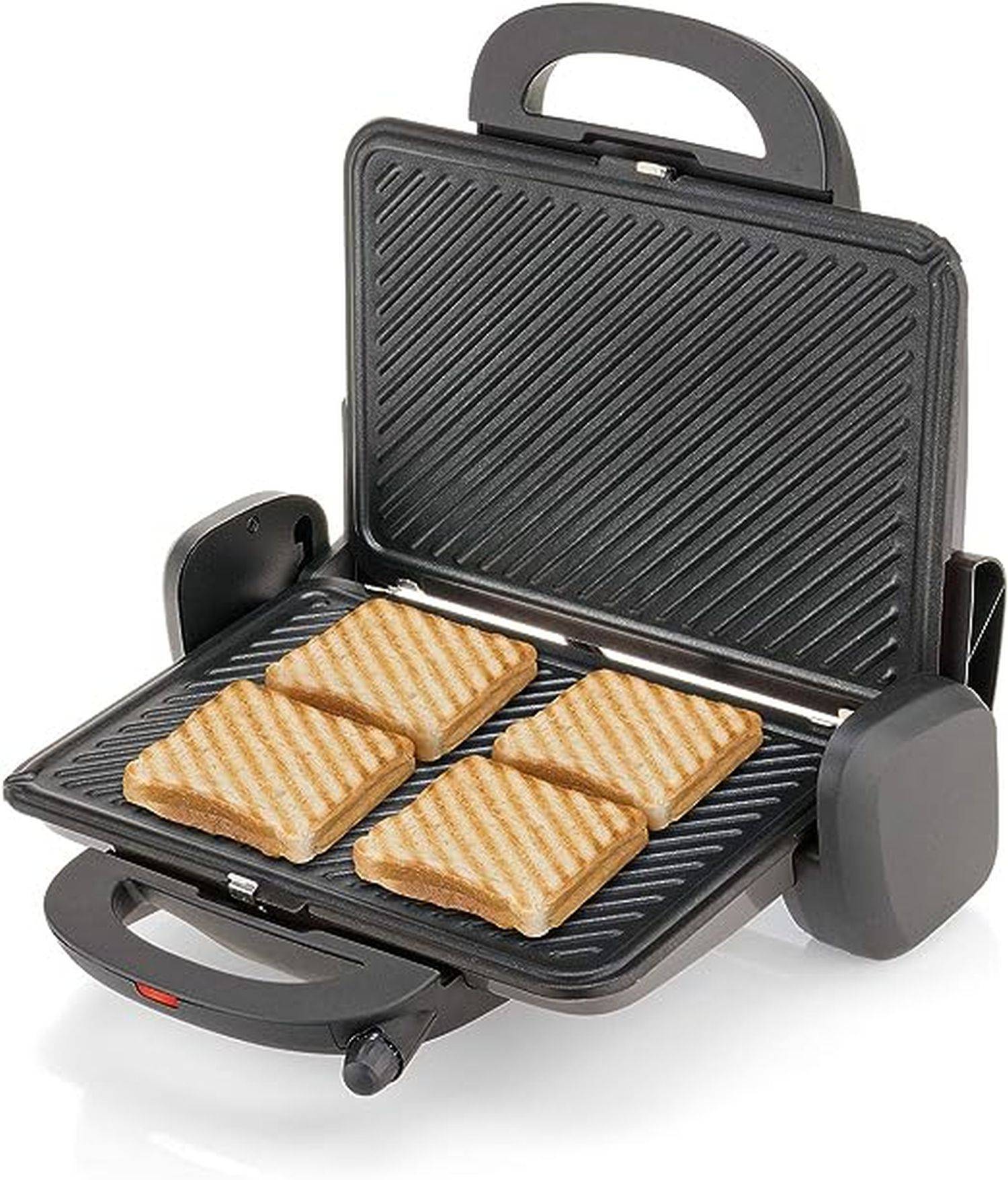 Arzum Mistost 1800 Watt Grill und Sandwichmaker, Platz für 4 Scheiben Toast Schwarz