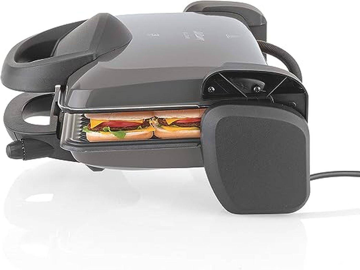 Arzum Mistost 1800 Watt Grill und Sandwichmaker, Platz für 4 Scheiben Toast Schwarz
