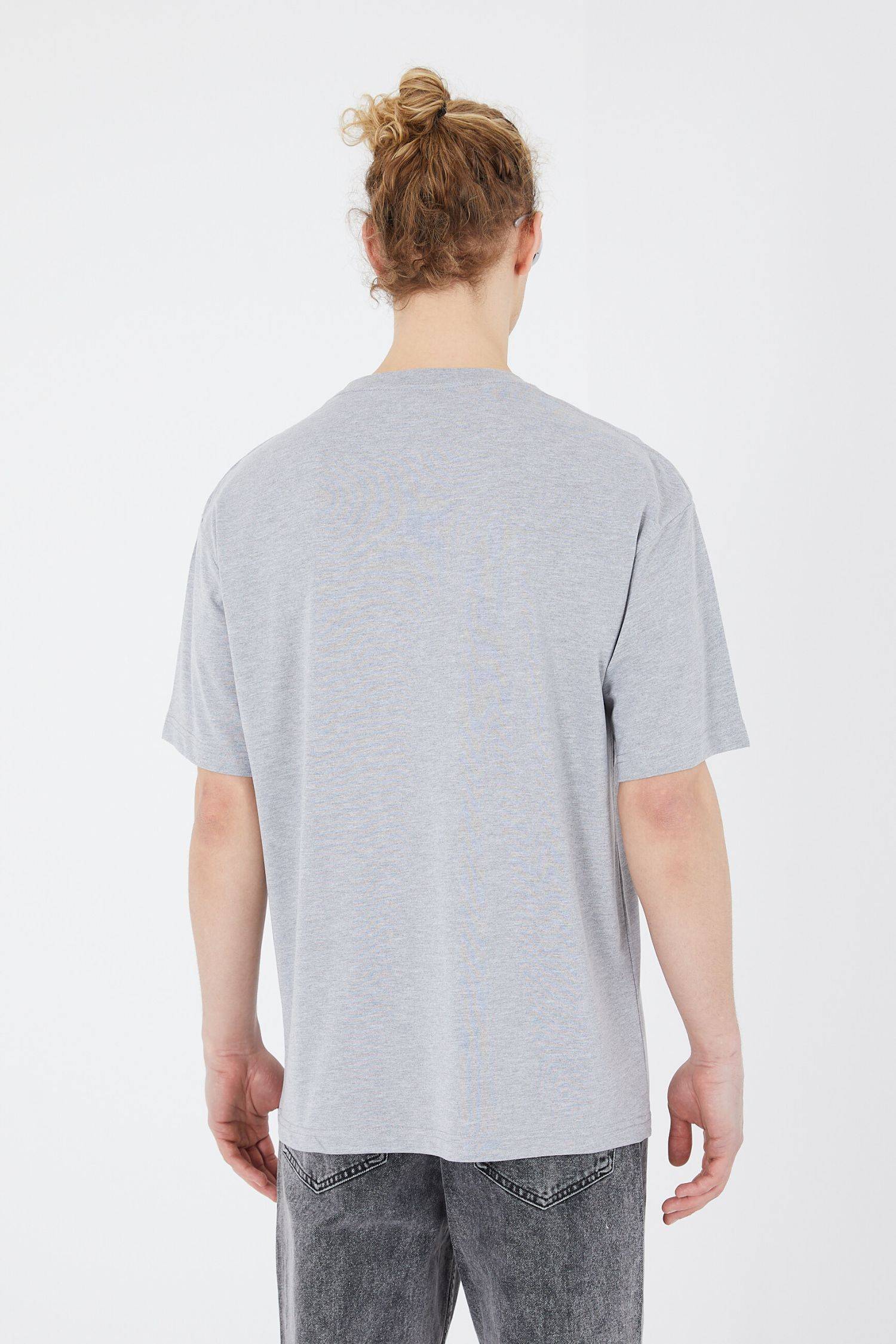 Oversize T-Shirt - Heavy Weight Basic Shirt XL Grau-Melange