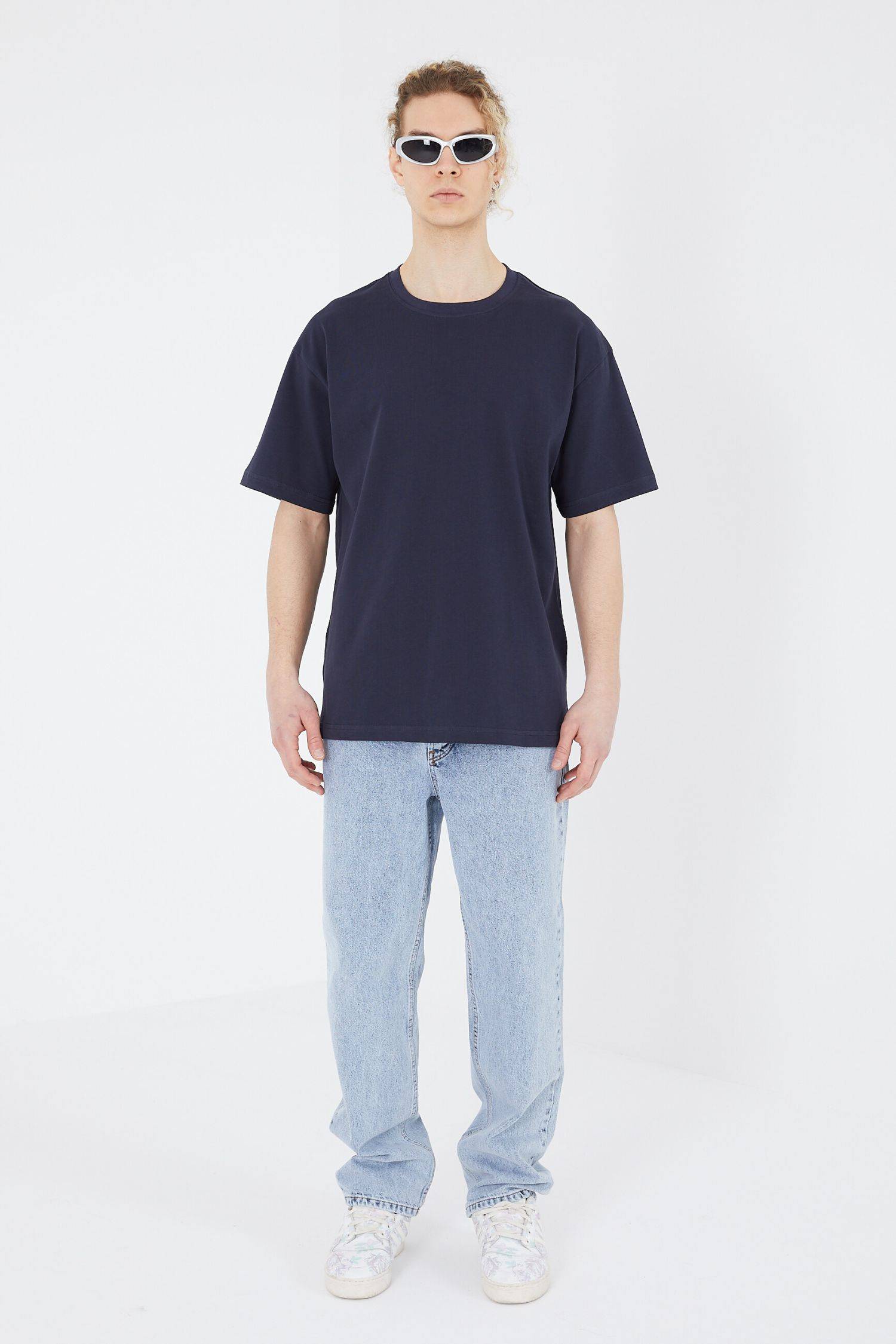 Oversize T-Shirt - Heavy Weight Basic Shirt XL Dunkelblau