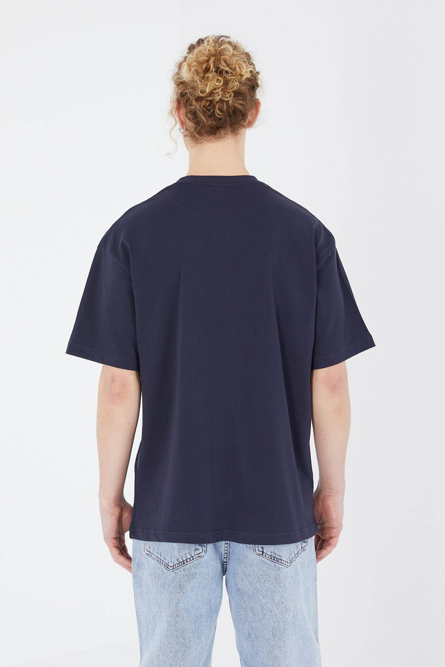 Oversize T-Shirt - Heavy Weight Basic Shirt M Dunkelblau