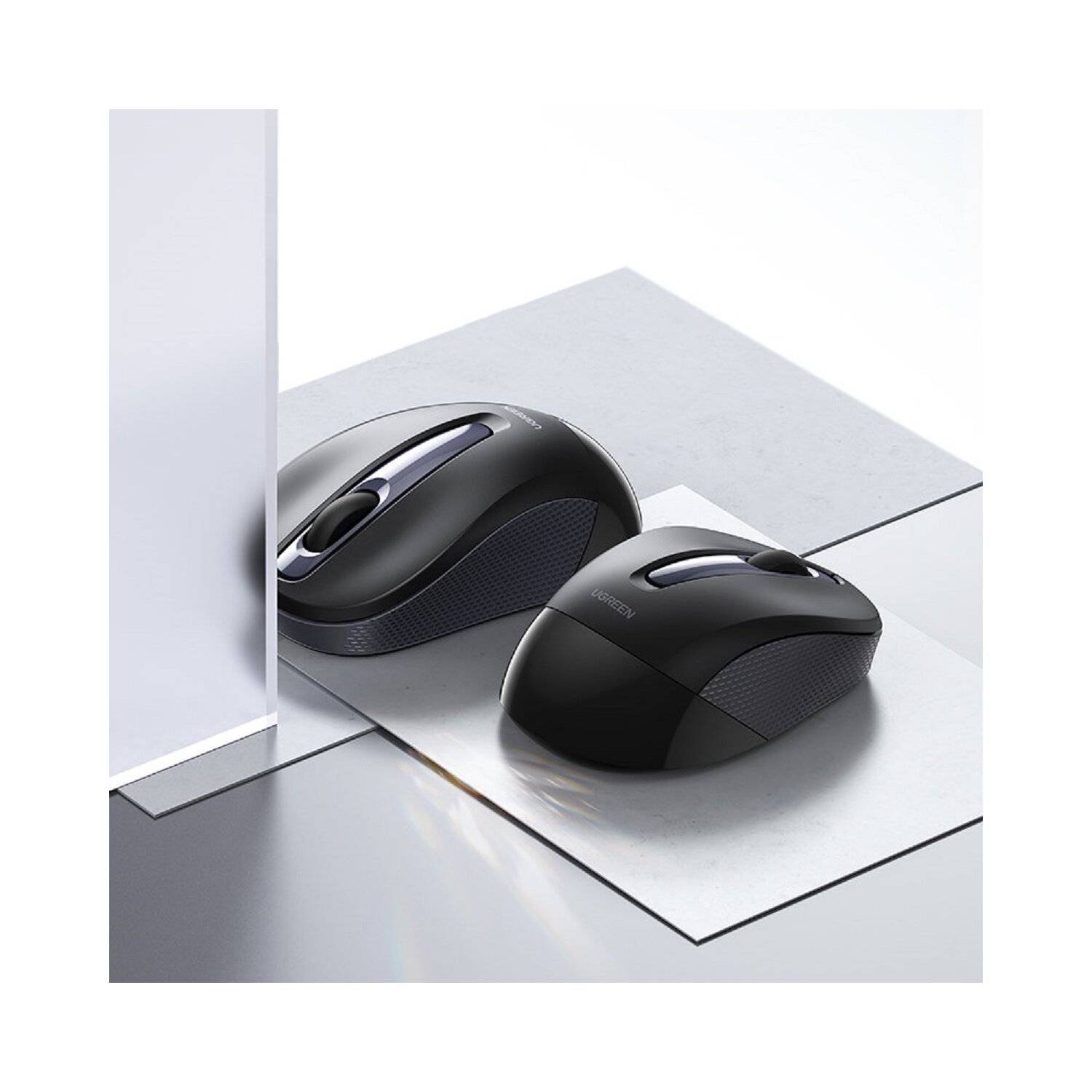 Ugreen handliche kabellose USB-Maus 2400 DPI Links- und Rechtshänder Maus Schwarz (MU003)