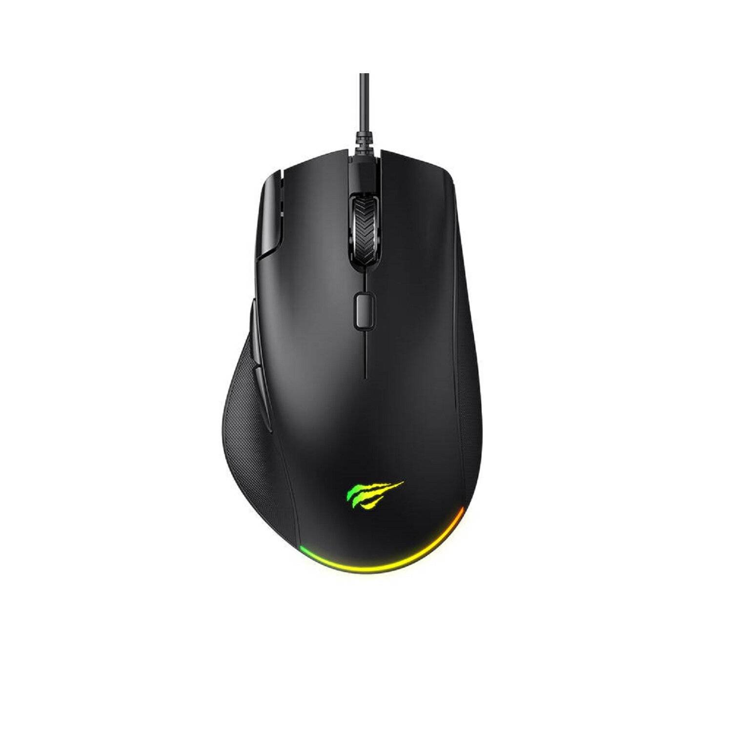 Havit MS957 kabelgebundene Gaming-Maus RGB-Hintergrundbeleuchtung 1000-7200 DPI USB PC-Maus Schwarz