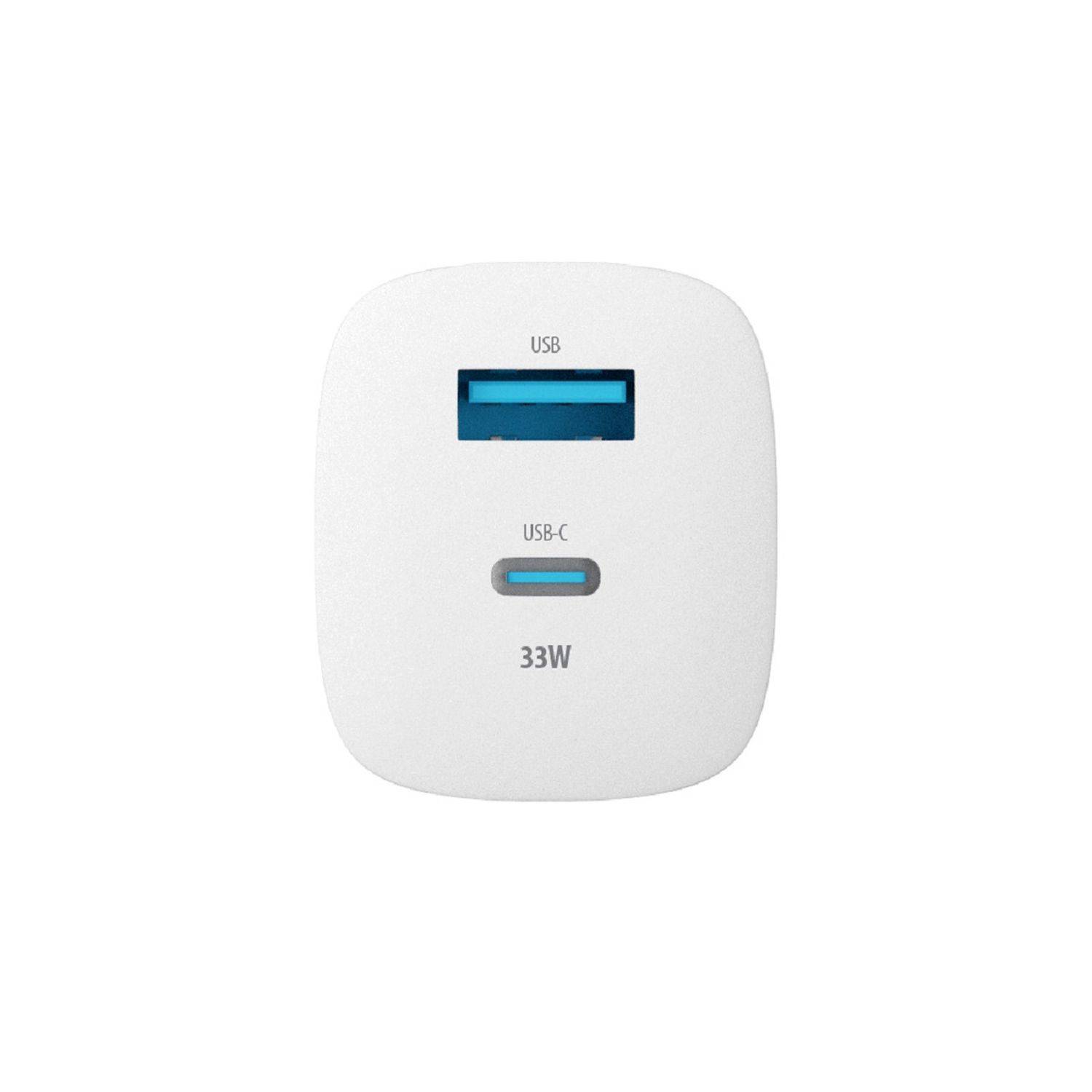 Forever TC-05 GaN PD QC Netzladegerät 1x USB-C 1x USB 33W Handy-Ladegerät Weiß