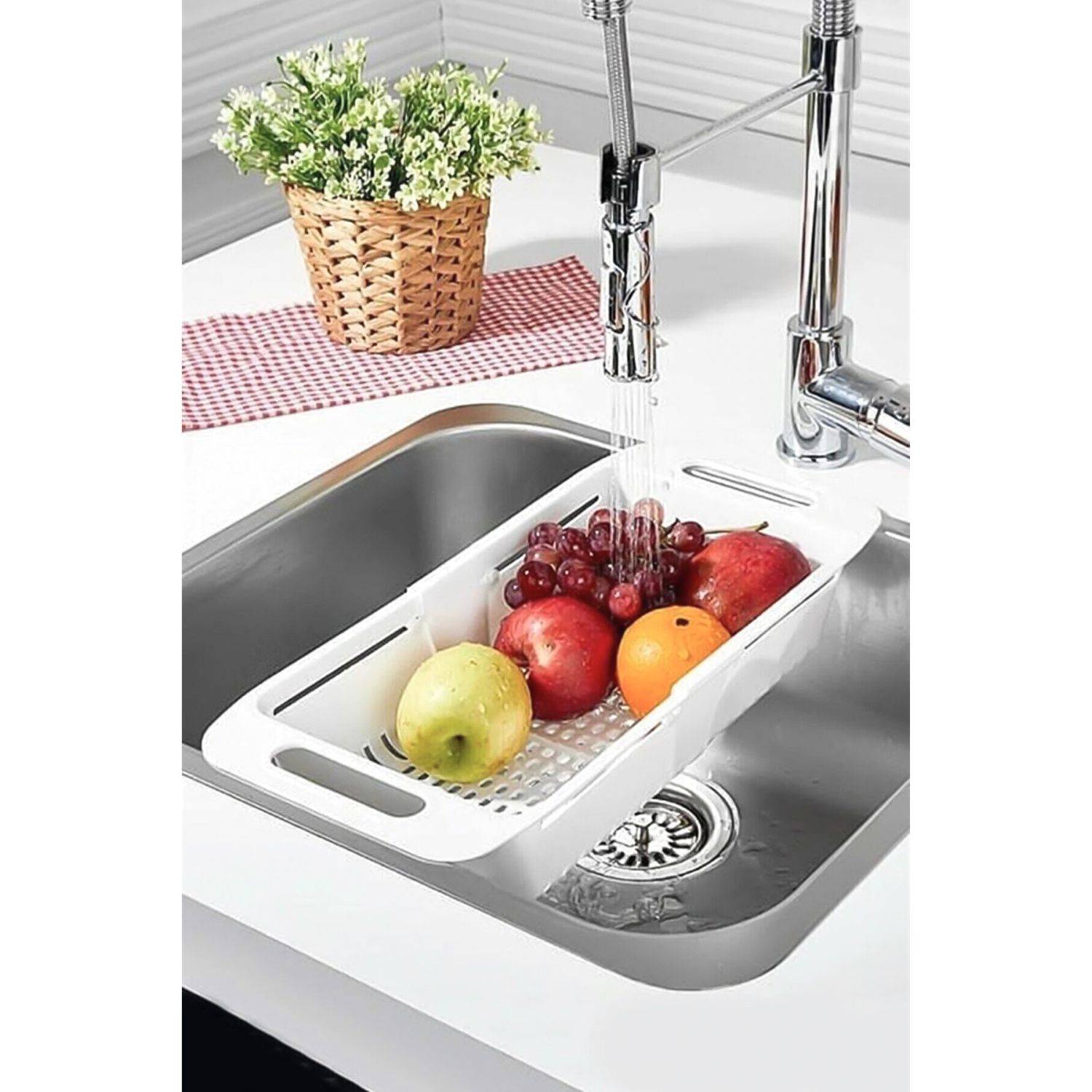 2er Set Küchen Organizer Waschbecken Halter Lagerung Utensilien Obst