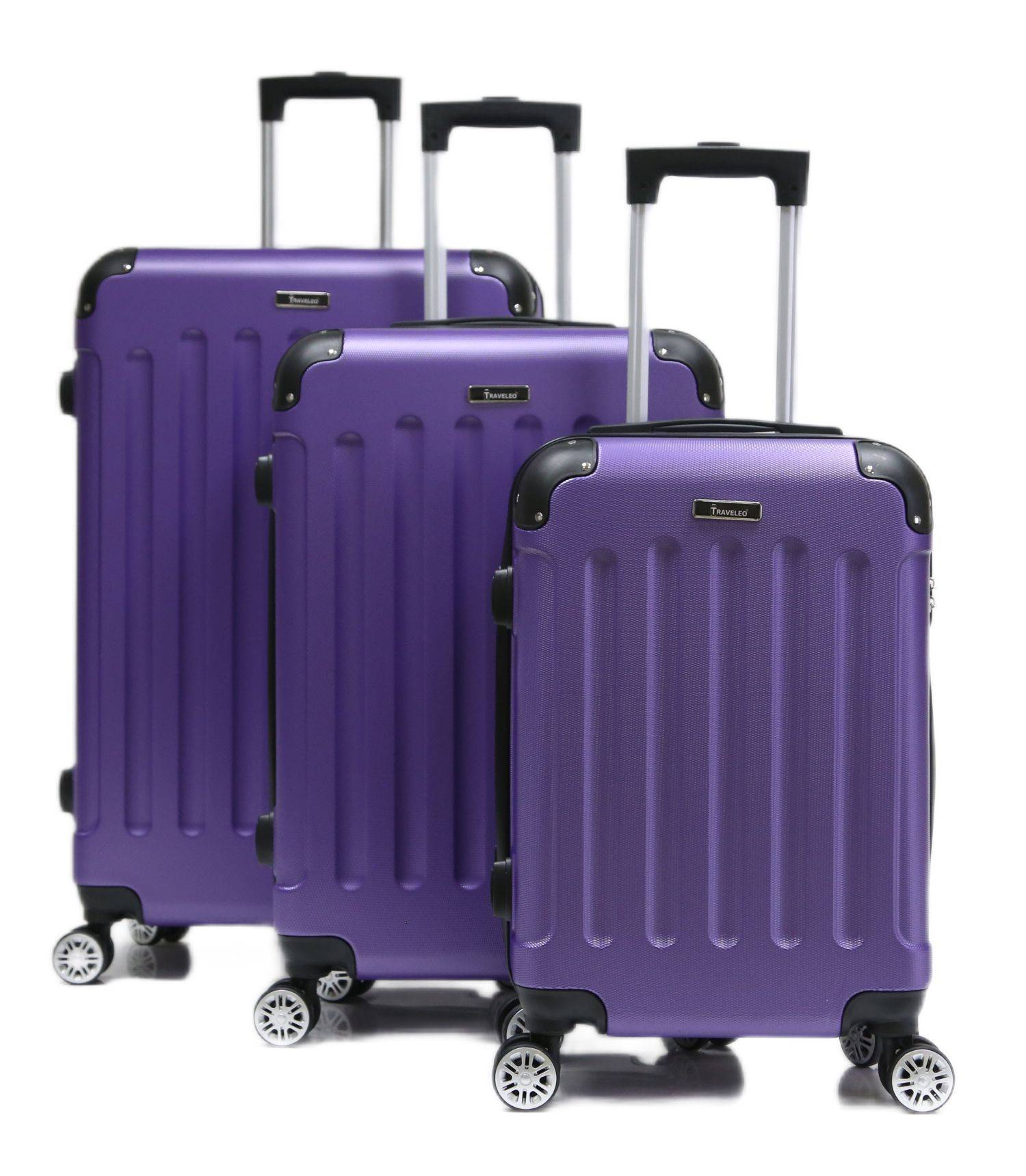 Reisekoffer Koffer 3 tlg Hartschale Trolley Set Kofferset Handgepäck Gepäck Reisetasche Lila