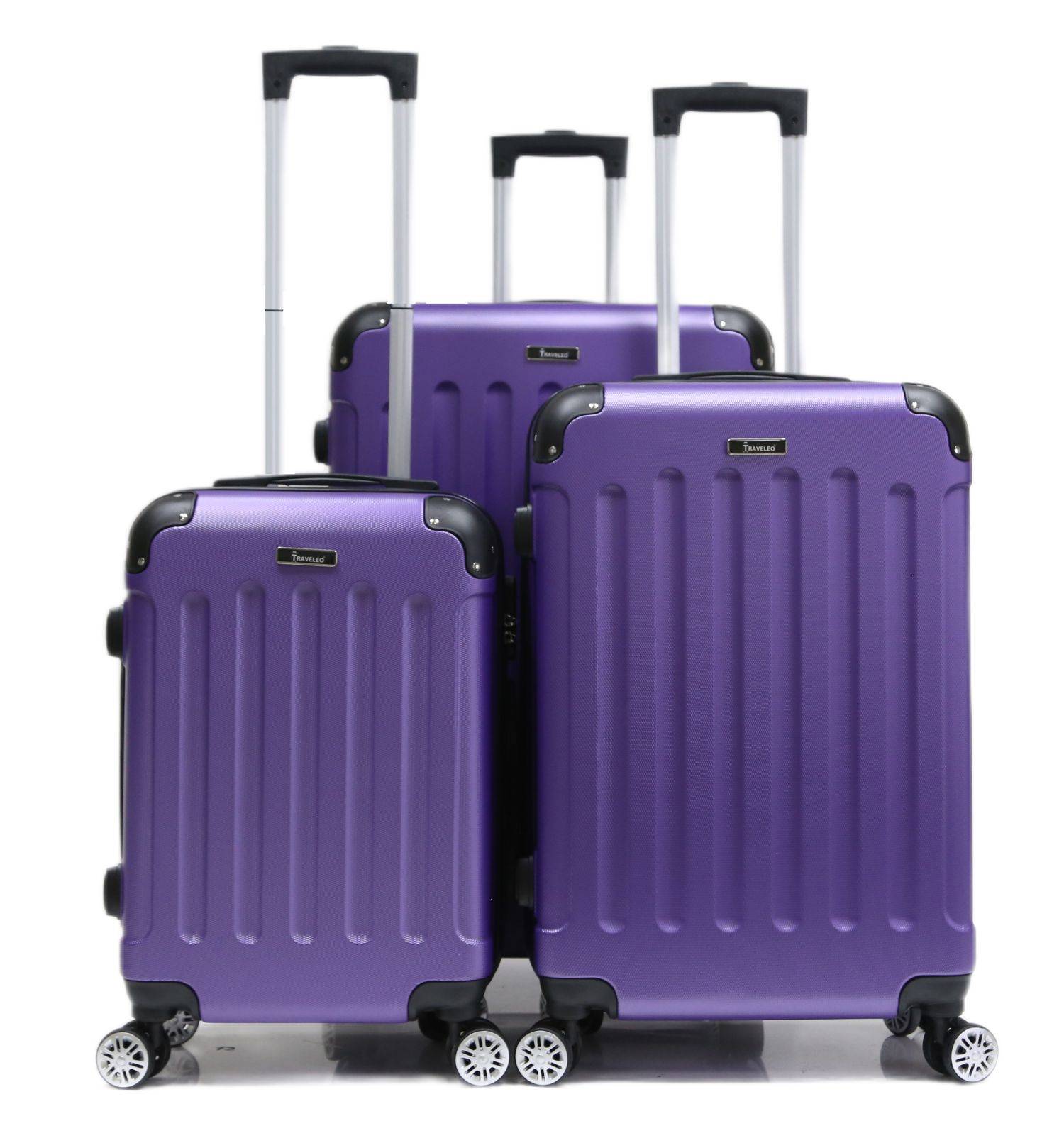 Reisekoffer Koffer 3 tlg Hartschale Trolley Set Kofferset Handgepäck Gepäck Reisetasche Lila