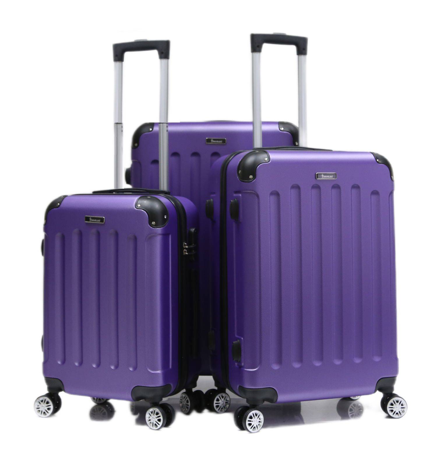 Reisekoffer Koffer 3 tlg Hartschale Trolley Set Kofferset Handgepäck Gepäck Reisetasche Lila