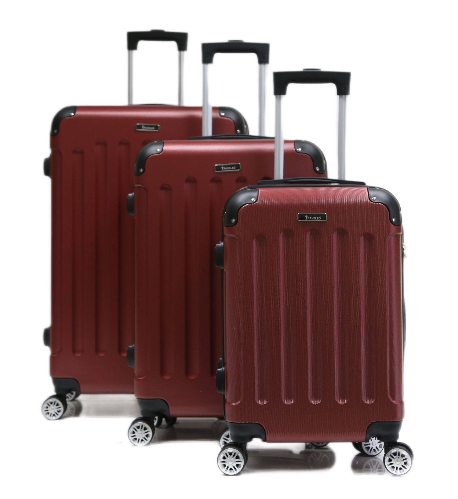 Reisekoffer Koffer 3 tlg Hartschale Trolley Set Kofferset Handgepäck Gepäck Reisetasche Rot