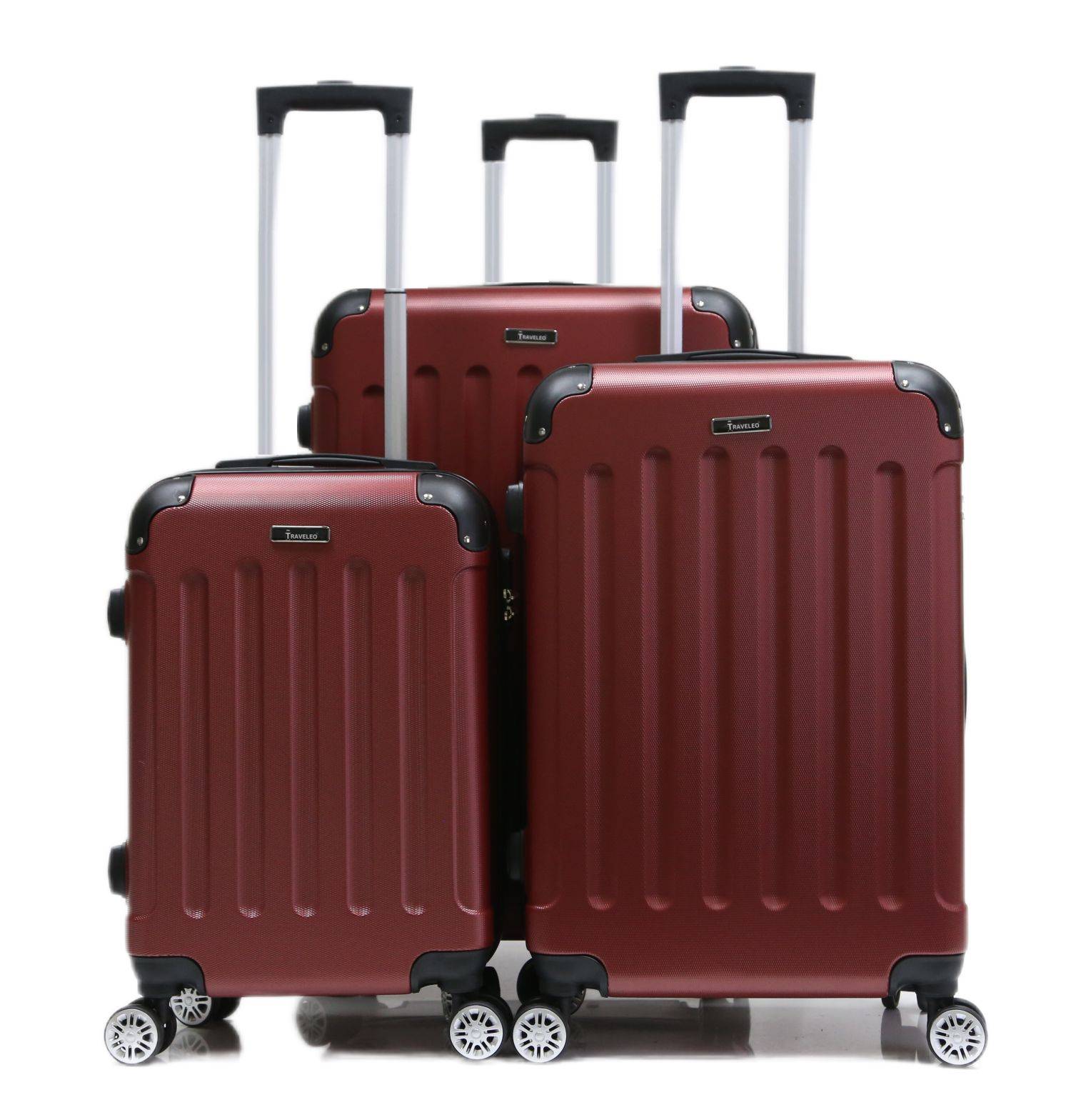 Reisekoffer Koffer 3 tlg Hartschale Trolley Set Kofferset Handgepäck Gepäck Reisetasche Rot