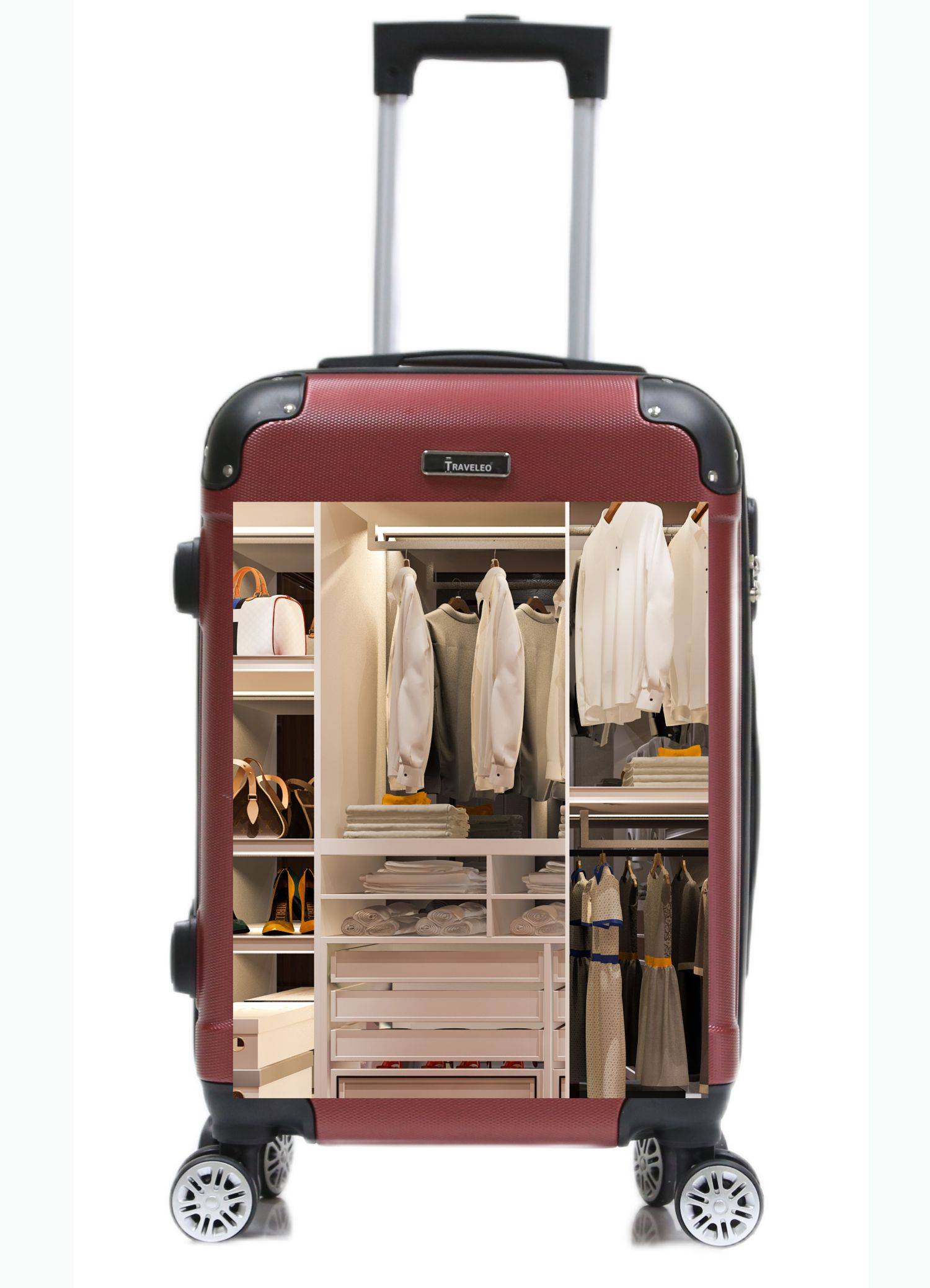 Reisekoffer Koffer 3 tlg Hartschale Trolley Set Kofferset Handgepäck Gepäck Reisetasche Rot