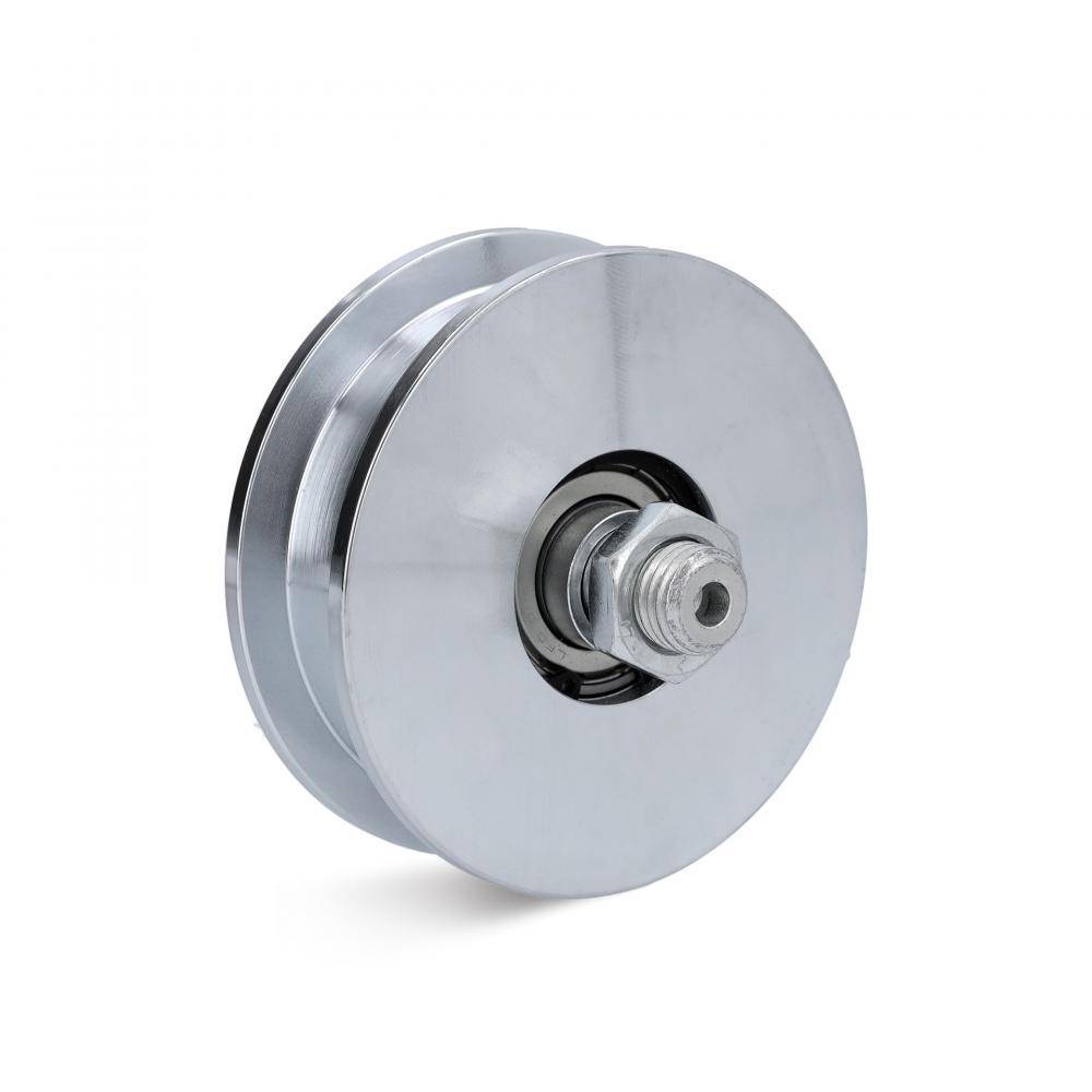 Laufrolle - Stahl verzinkt - kantige Nut - 2 Kugellager - Rad-Ø 120 mm - Tragkraft 500 kg