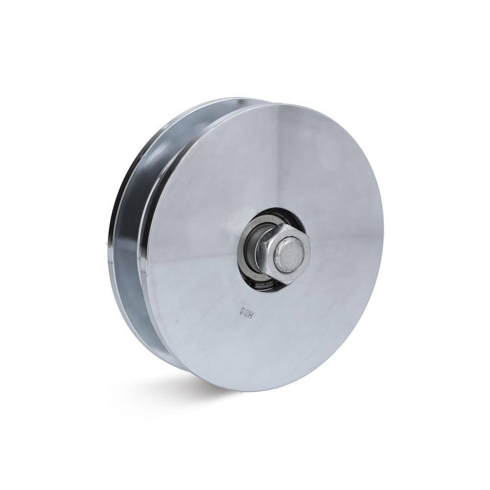 Laufrolle - Stahl verzinkt - kantige Nut - 2 Kugellager - Rad-Ø 160 mm - Tragkraft 650 kg