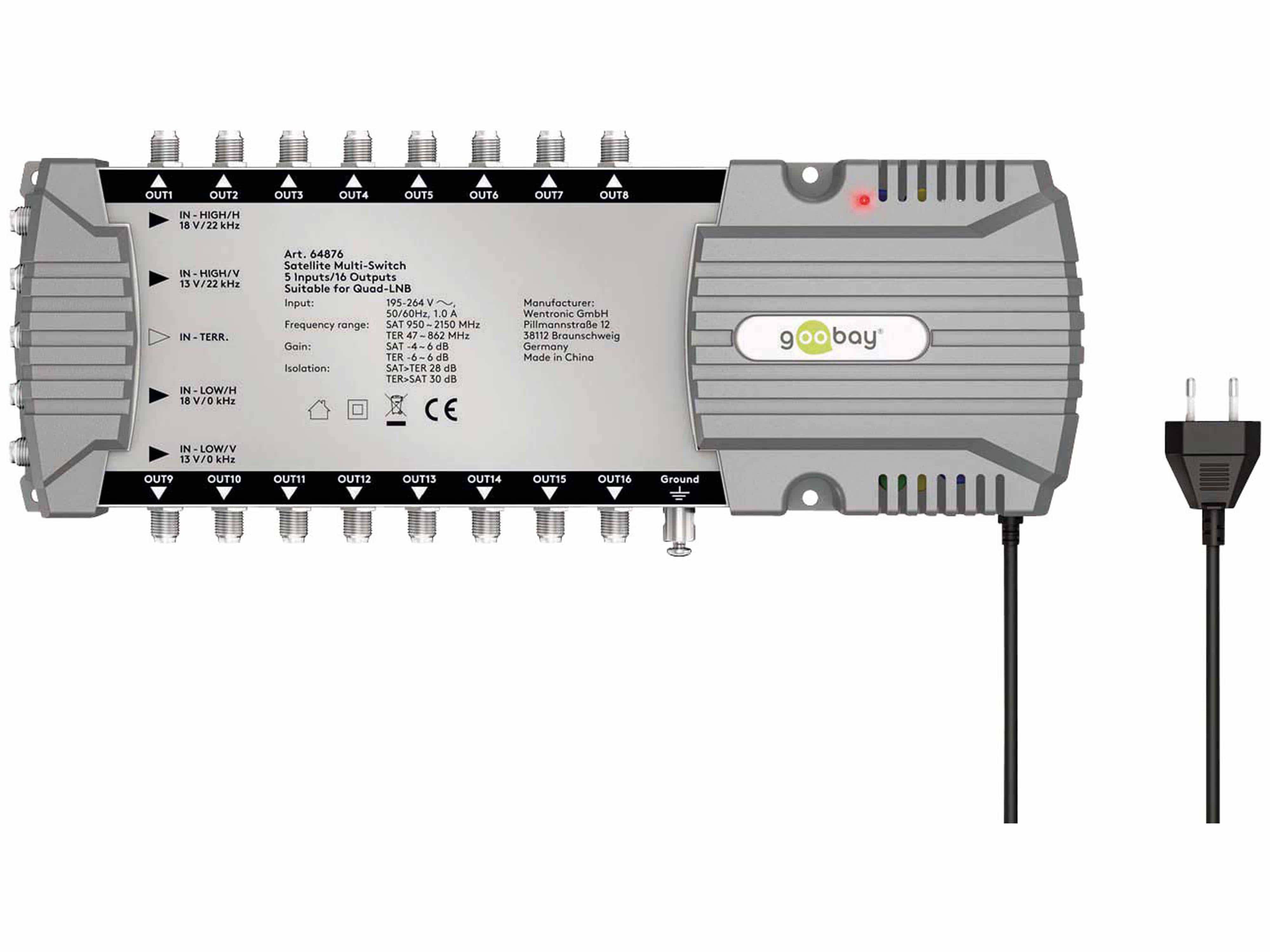GOOBAY SAT-Multischalter 64876, 5/16