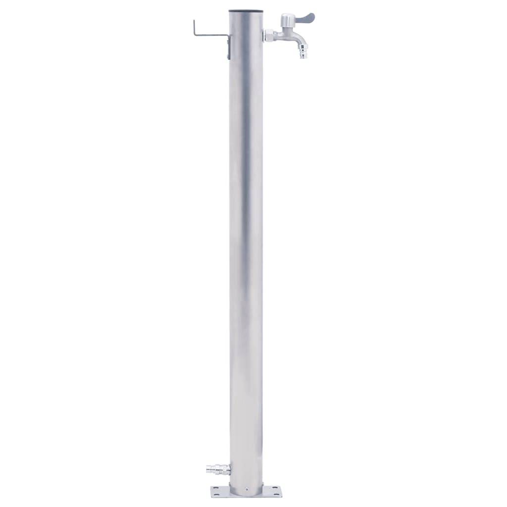 vidaXL Wassersäule für den Garten 80 cm Edelstahl Rund