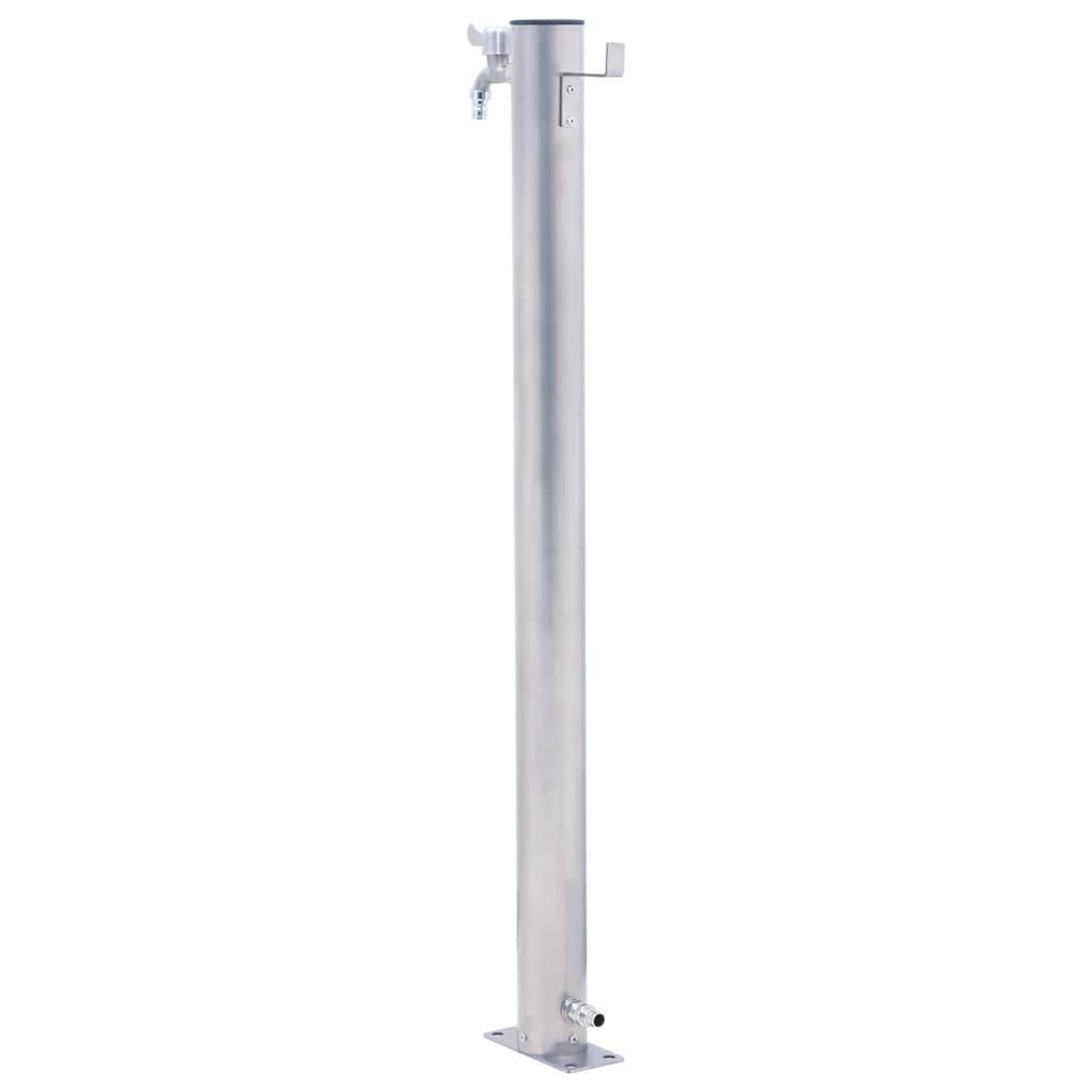 vidaXL Wassersäule für den Garten 80 cm Edelstahl Rund