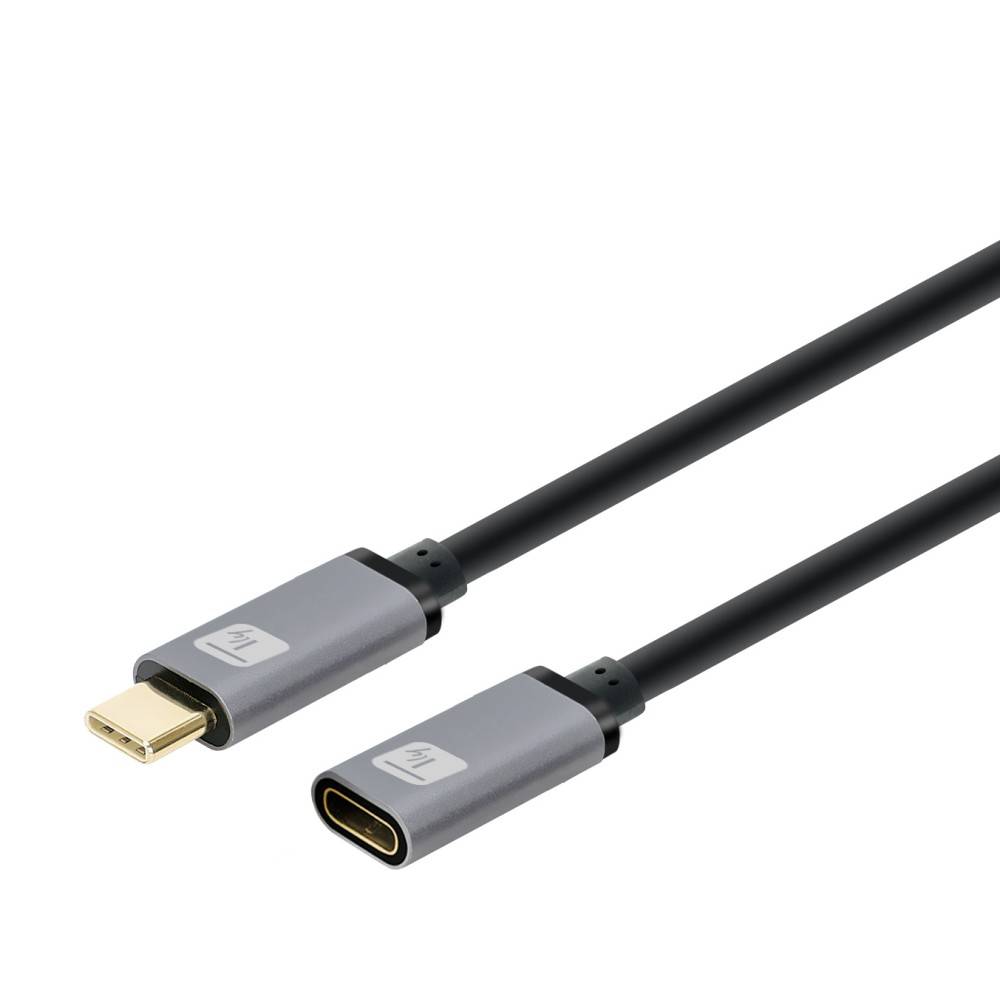 USB-C-Kabel mit vergoldetem USB-A-Stecker und USB-C-Anschluss auf weißem Hintergrund.