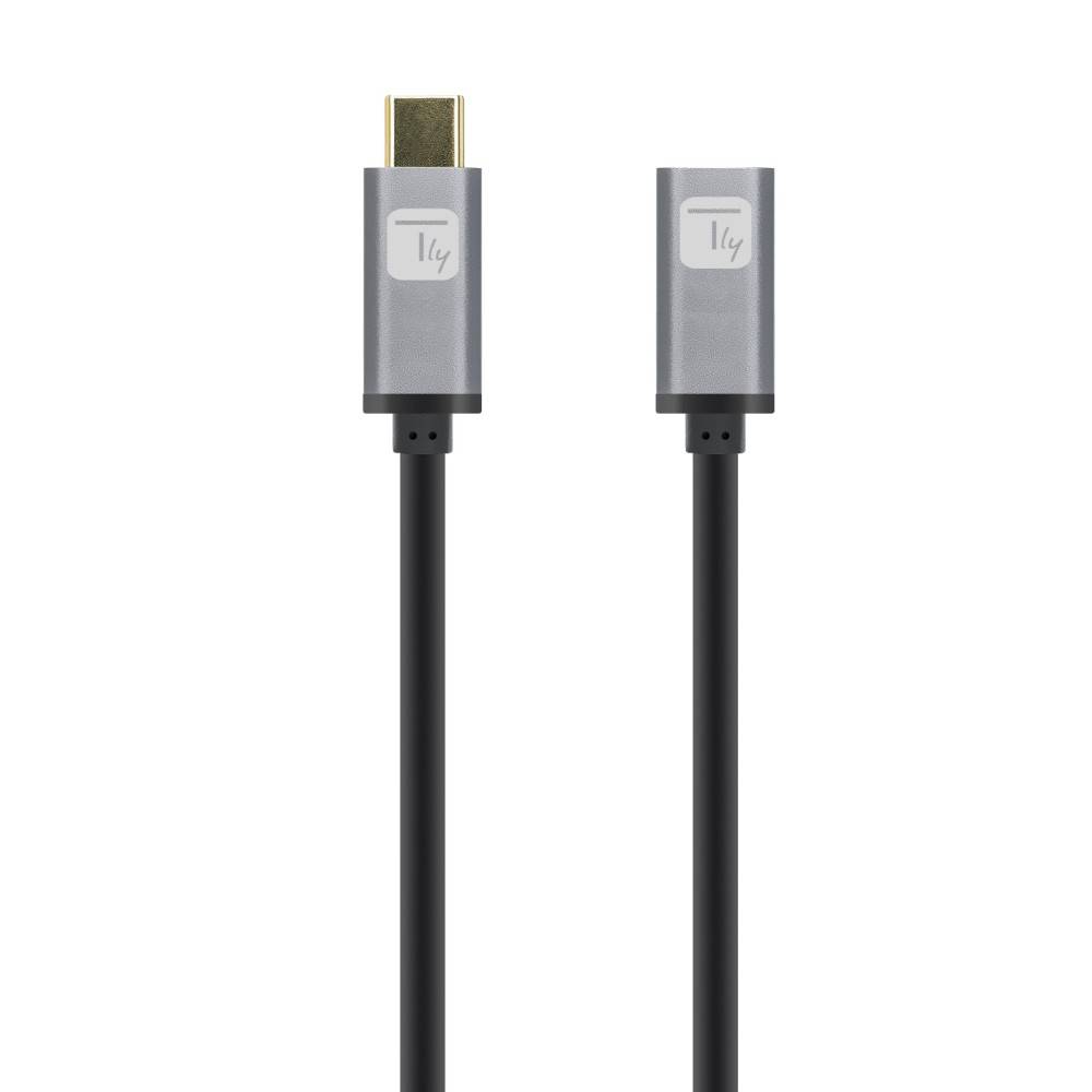 Zwei schwarze USB-C-Kabel mit grauen Steckern, nebeneinander auf weißem Hintergrund dargestellt.