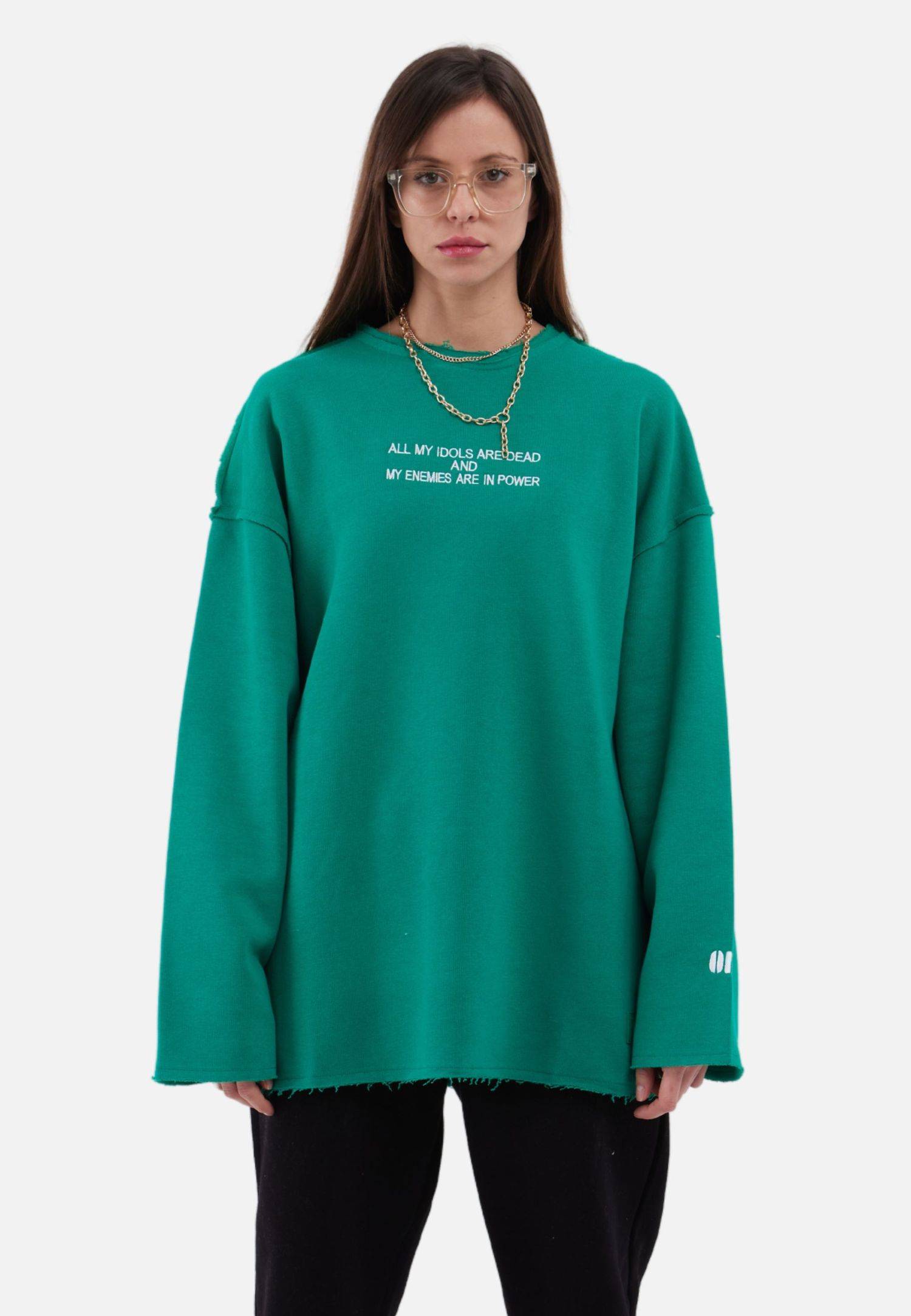 Oversize Sweatshirt Unisex S Grün