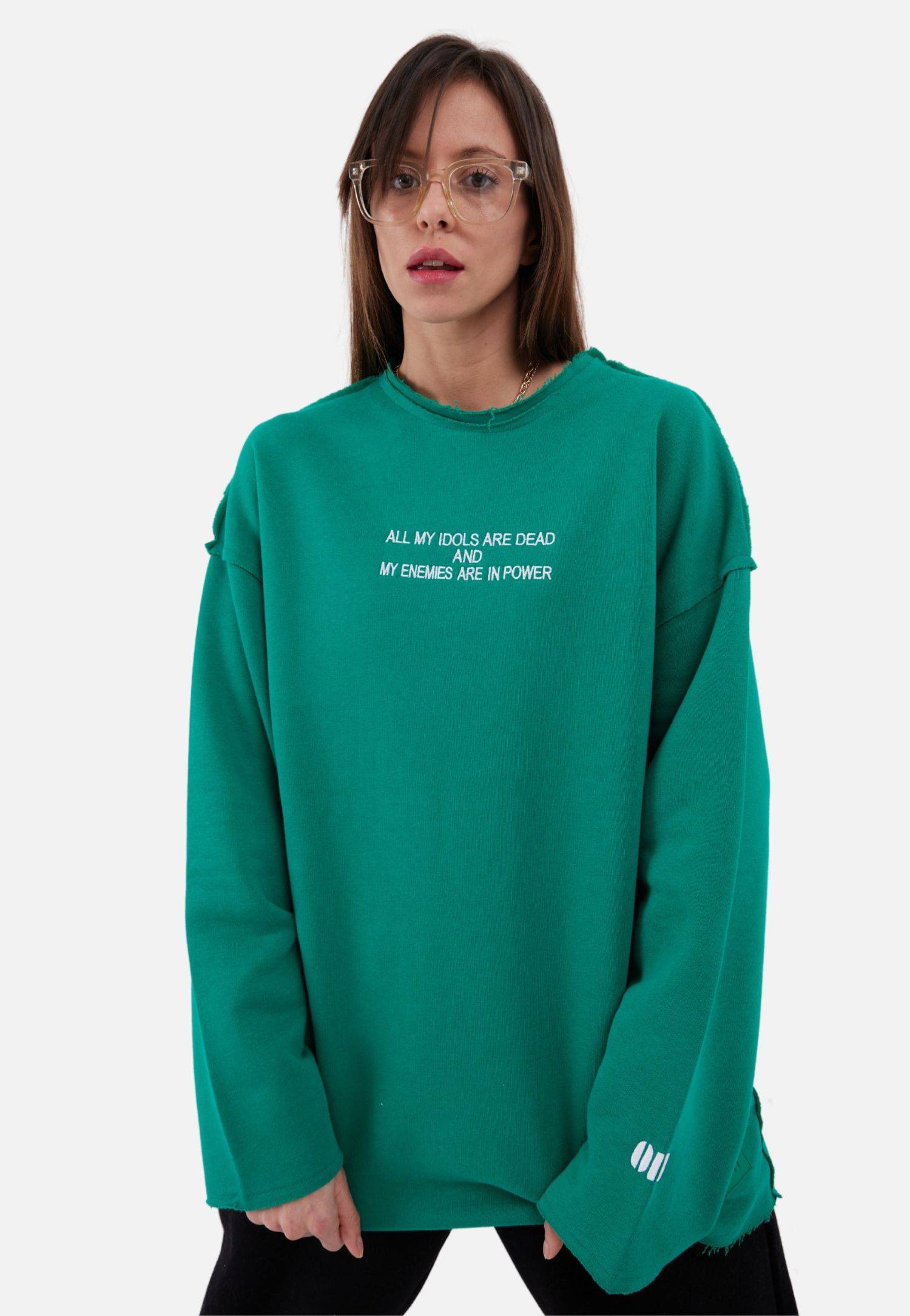 Oversize Sweatshirt Unisex S Grün