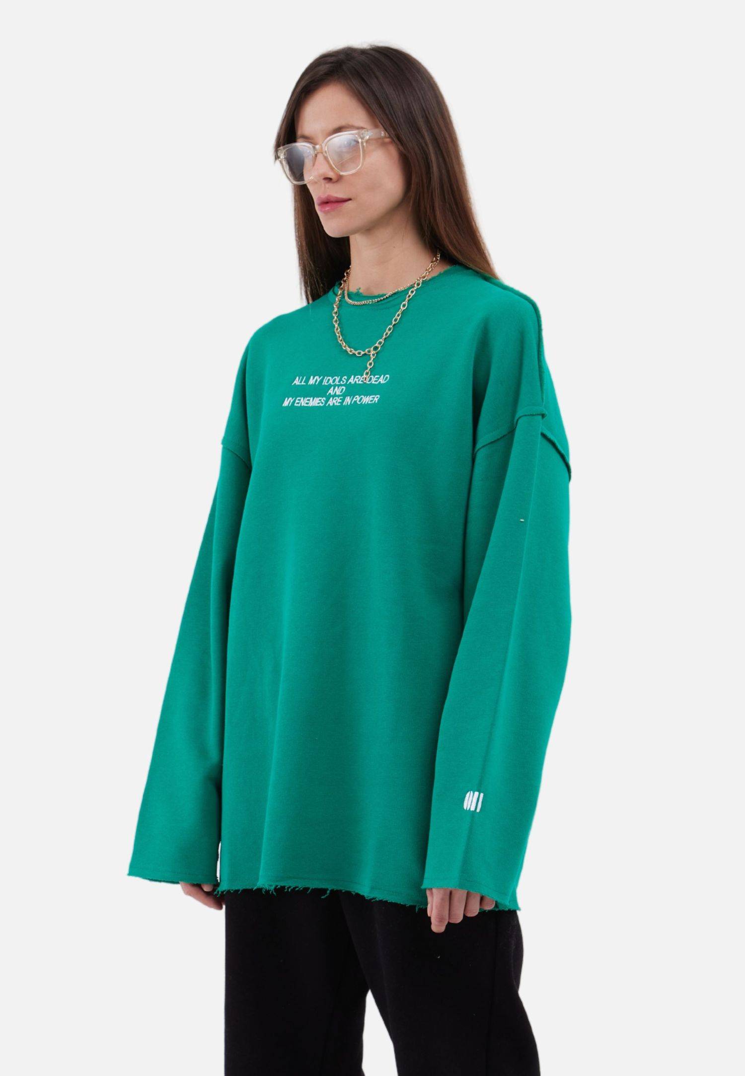 Oversize Sweatshirt Unisex S Grün