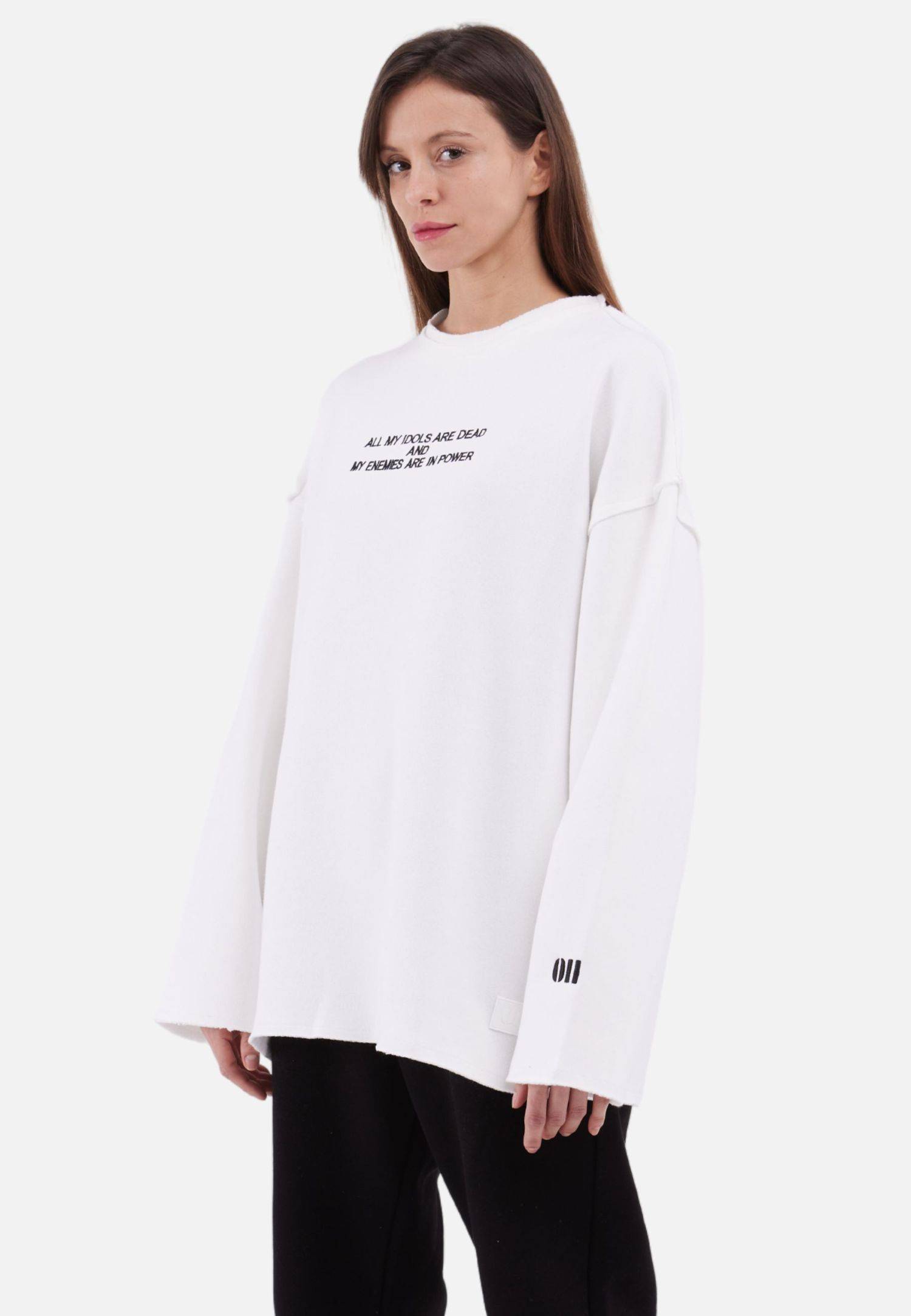 Oversize Sweatshirt Unisex M Weiß