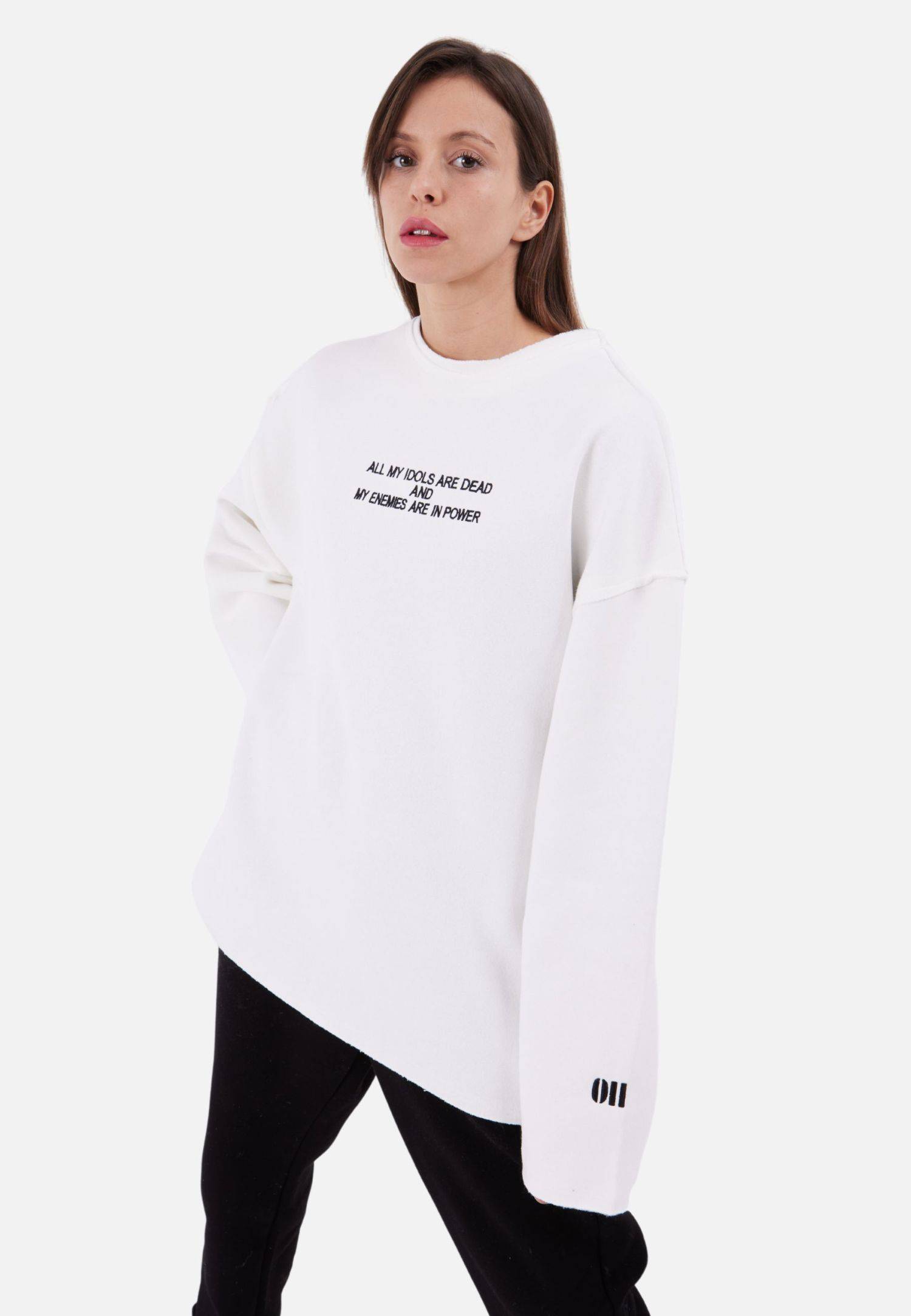 Oversize Sweatshirt Unisex L Weiß