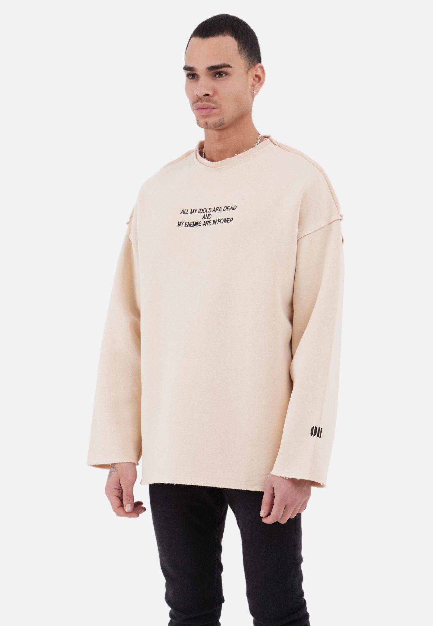 Oversize Sweatshirt Unisex M Beige