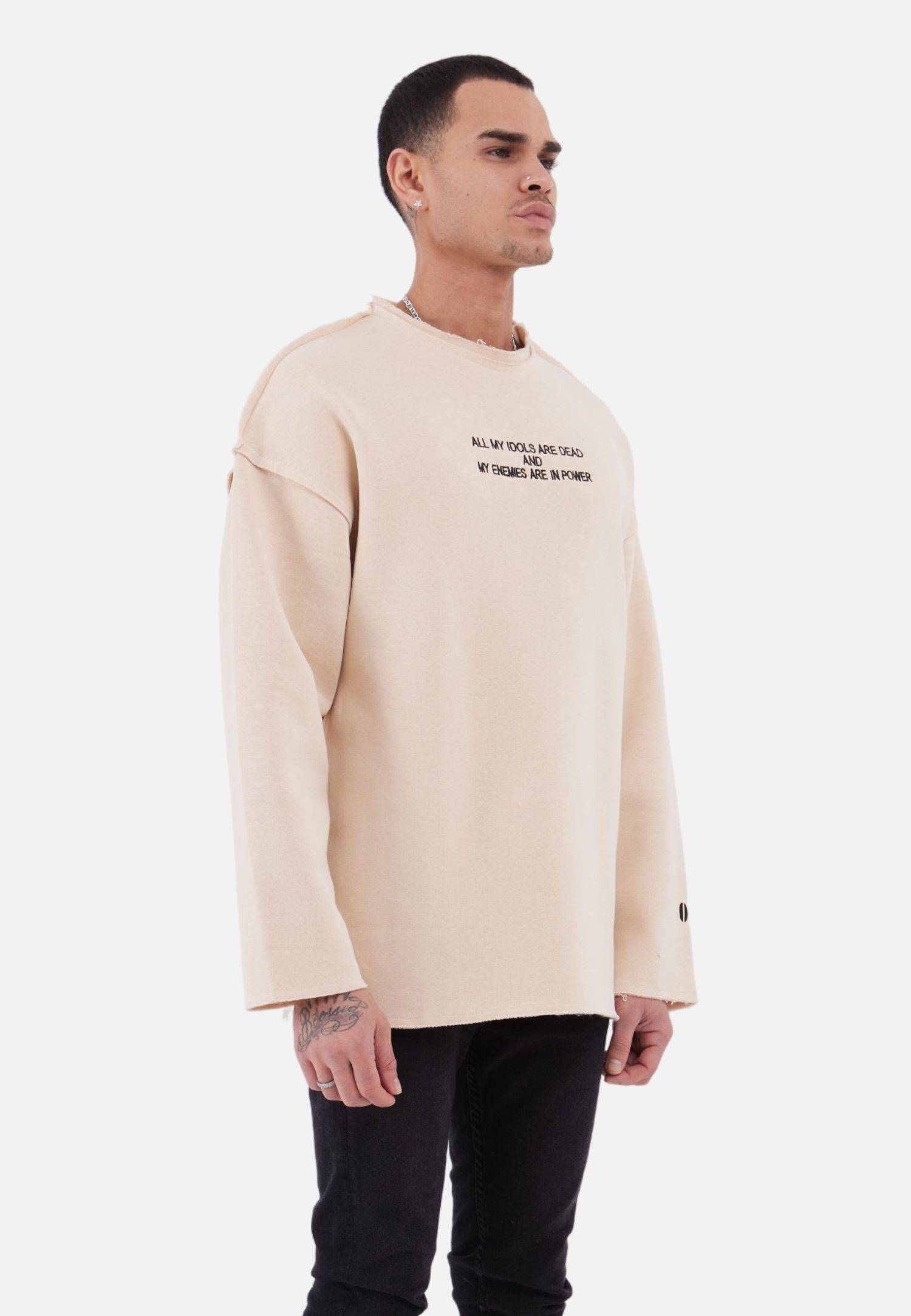 Oversize Sweatshirt Unisex M Beige