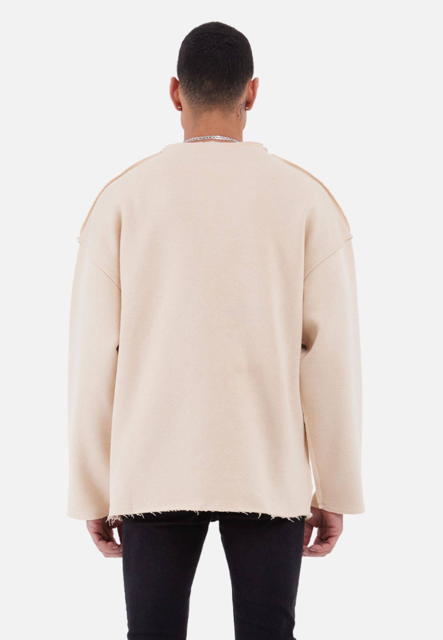 Oversize Sweatshirt Unisex M Beige