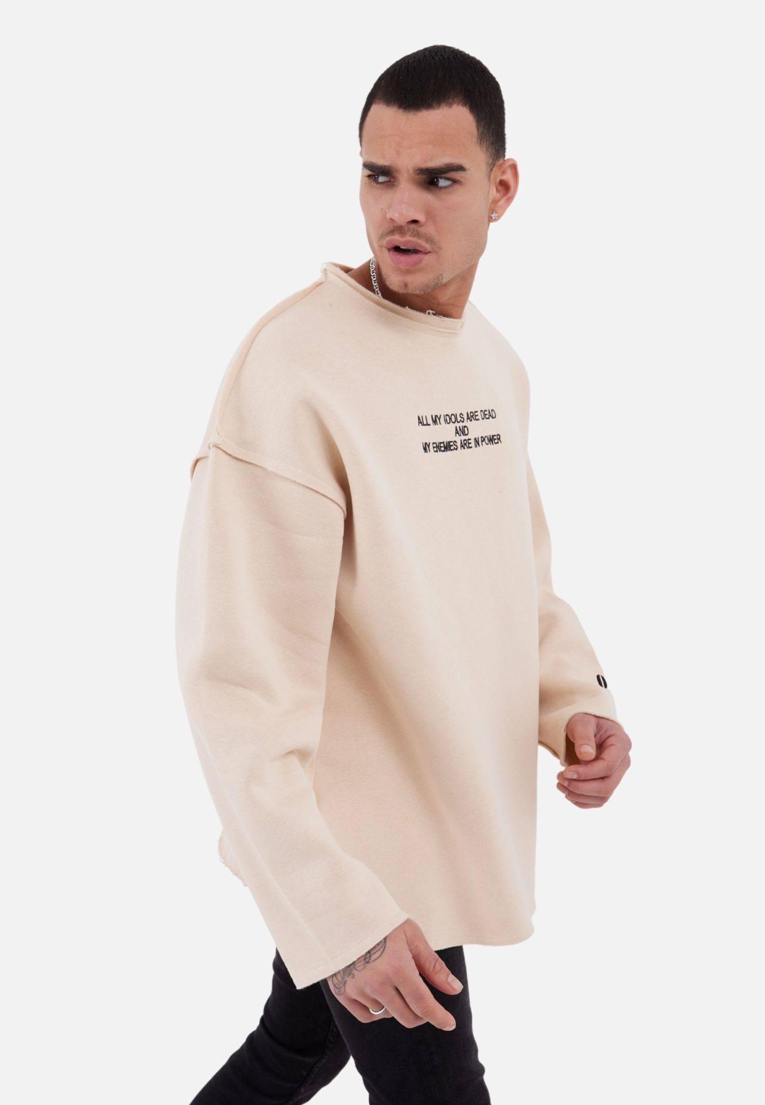 Oversize Sweatshirt Unisex M Beige