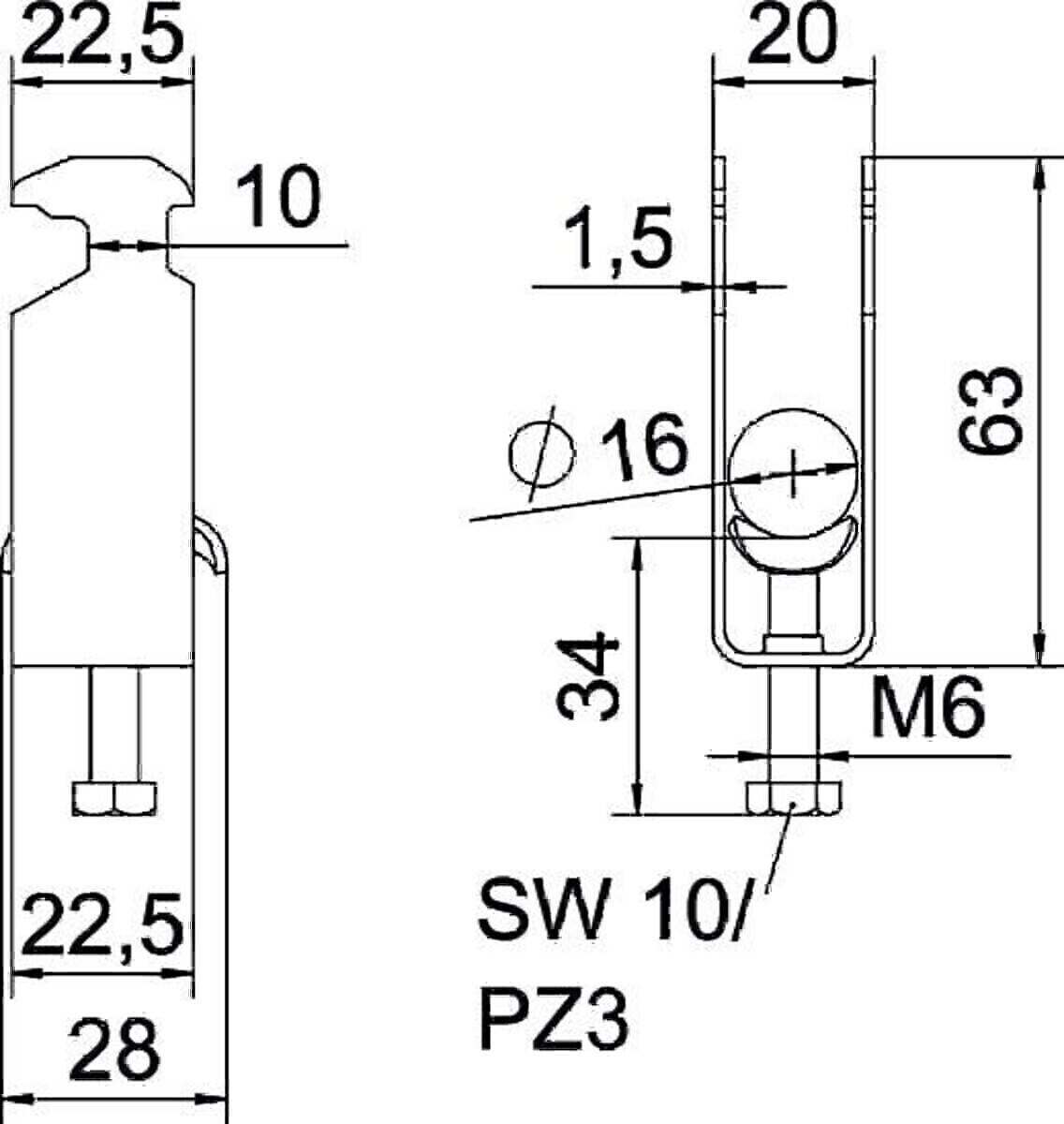OBO Bettermann Bügelschelle BS-H2-M-16 FT